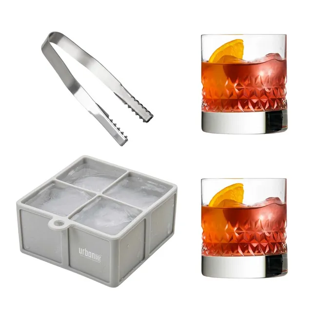 Urban Bar Cocktail Kits Two Crystal Tumblers set whisky 2 pezzi