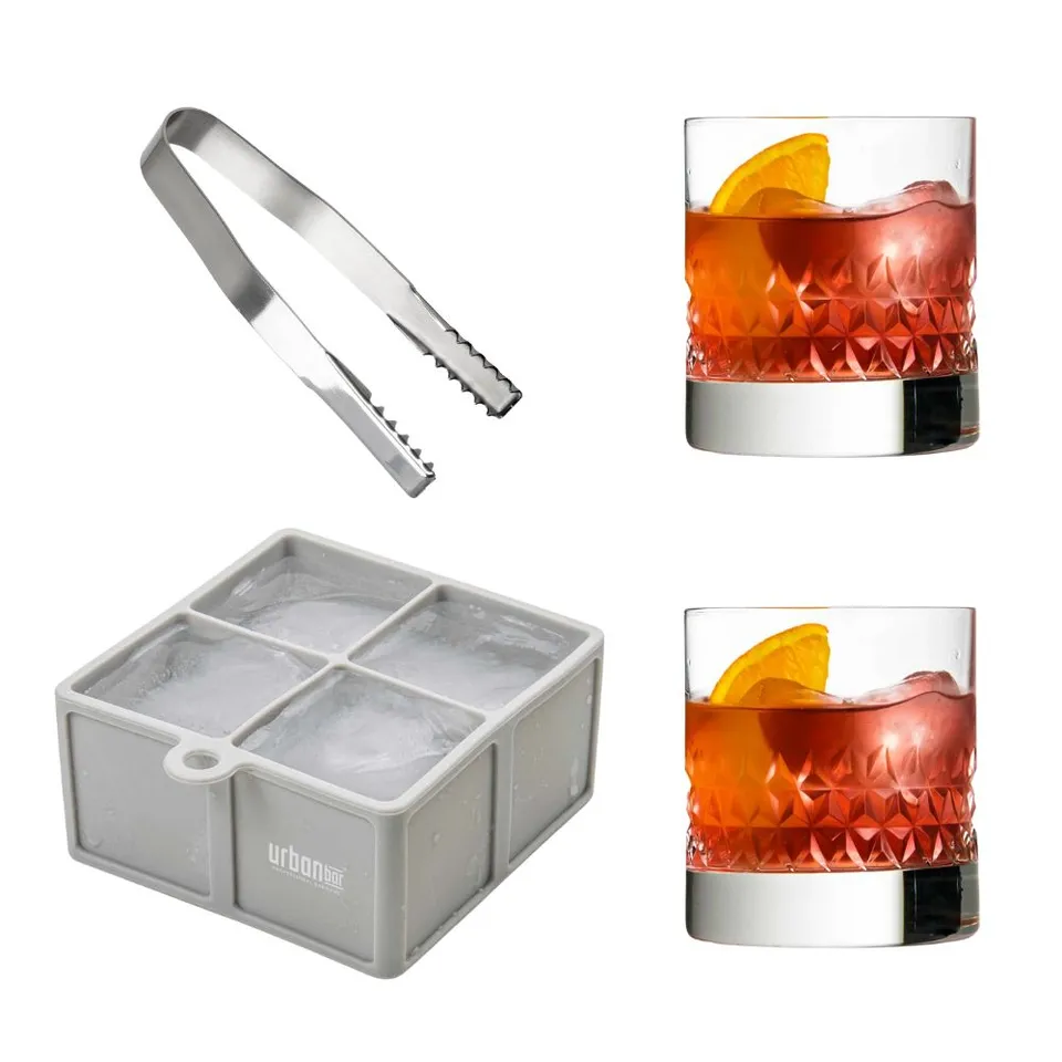 Urban Bar Cocktail Kits Two Crystal Tumblers set whisky 2 pezzi
