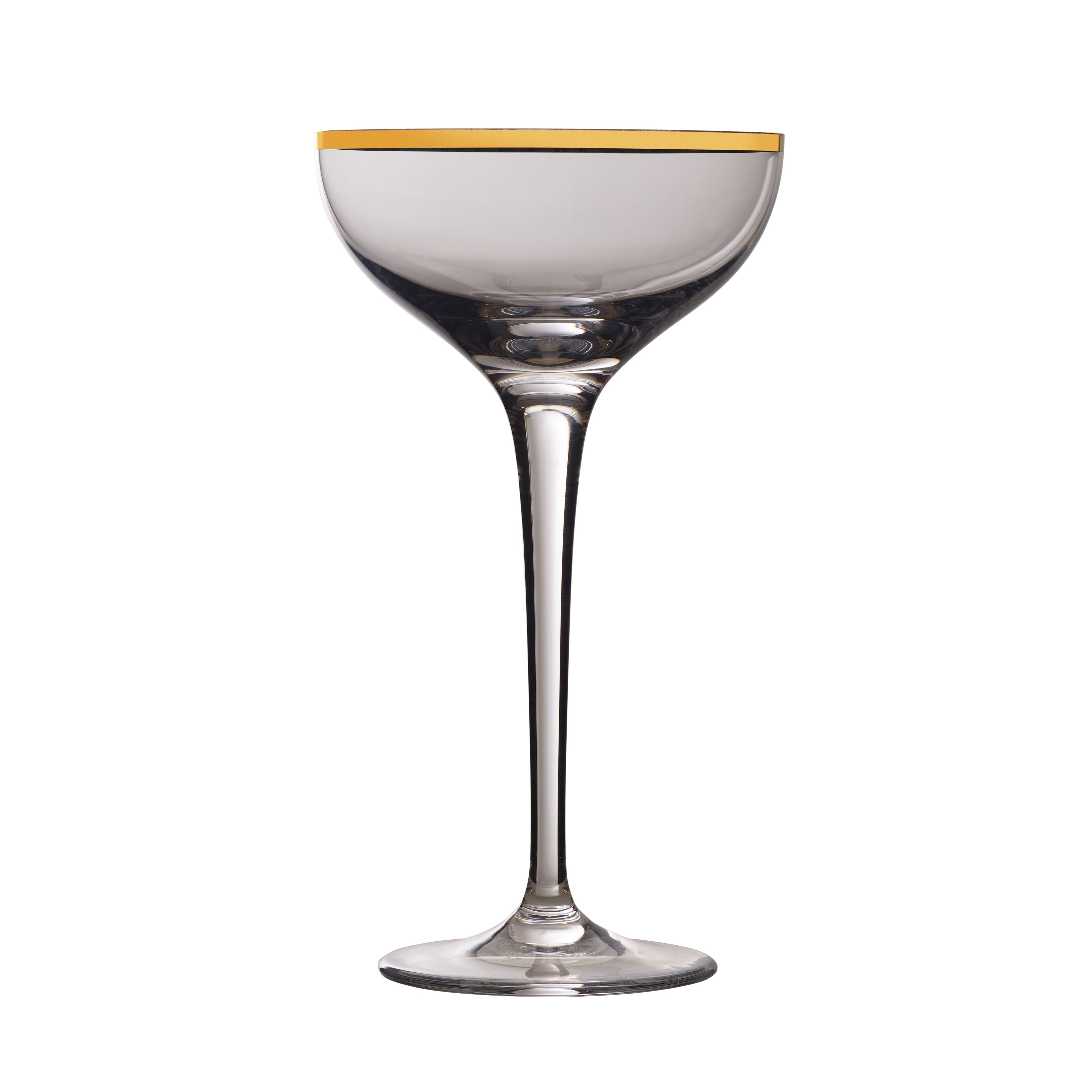 Urban Bar Alto Coupe coppa cocktail bordo oro 18 cl x4 cristallo