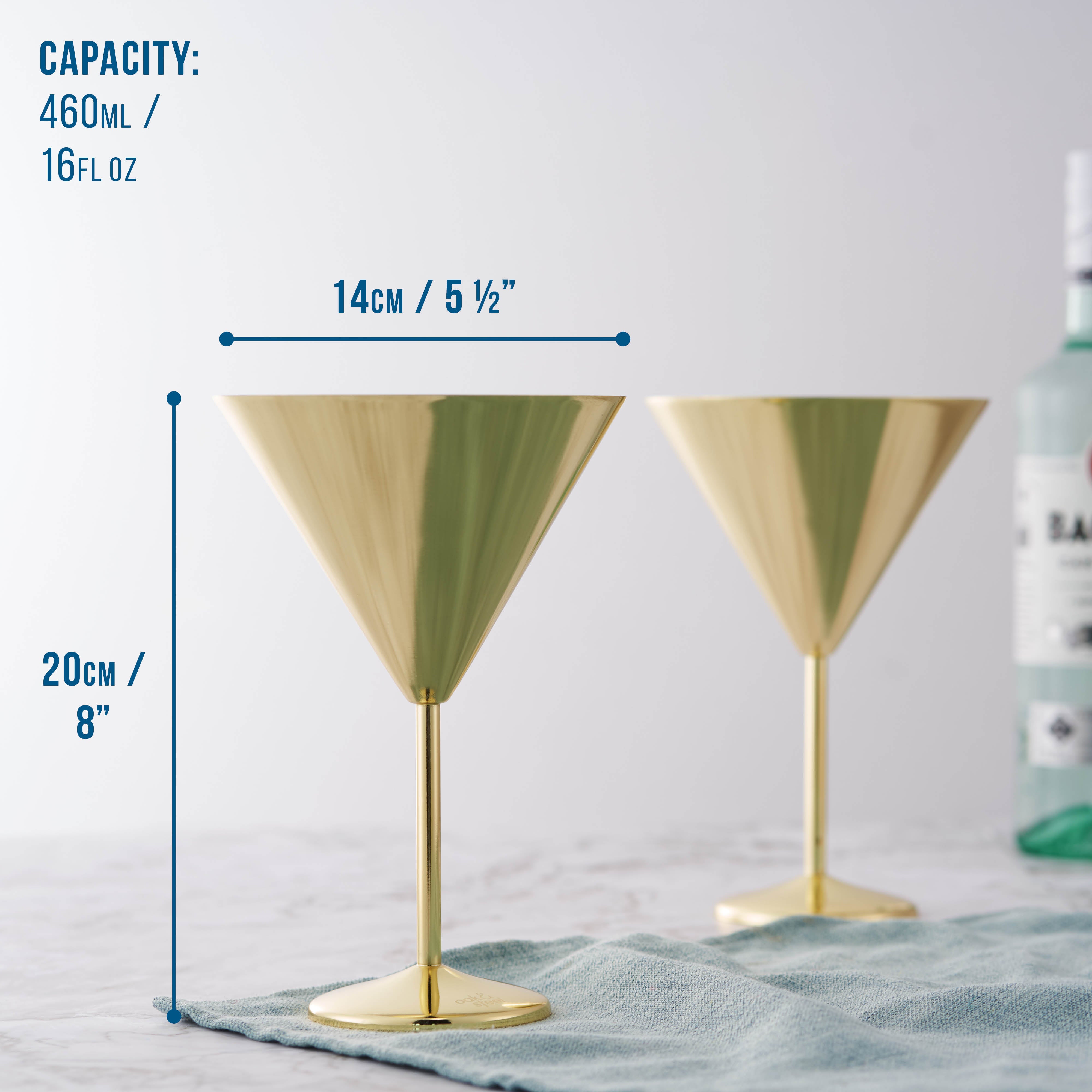OS Oak & Steel Martini Glasses coppe martini oro 4 pezzi 460ml
