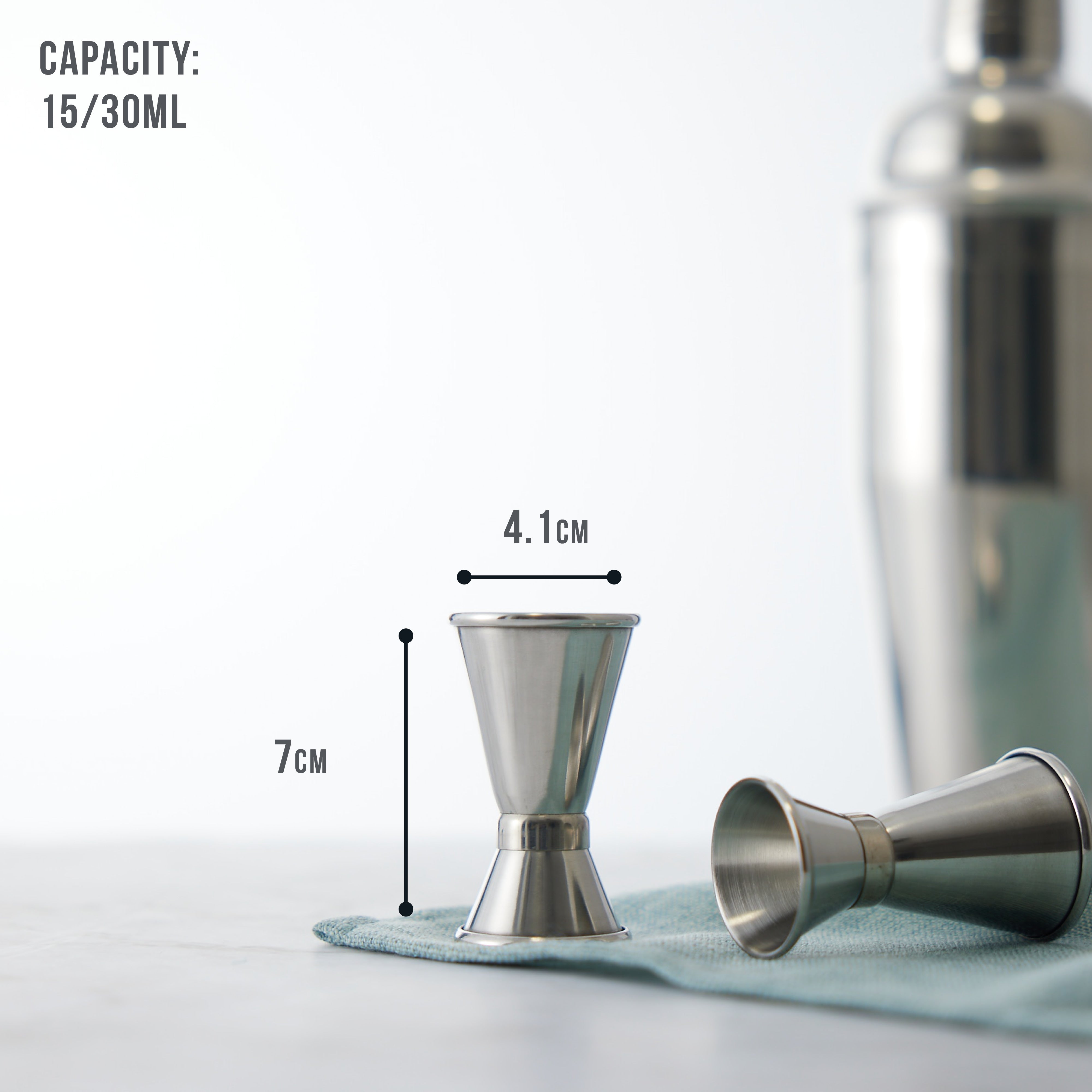 Oak & Steel jigger doppio acciaio cocktail 2 pezzi