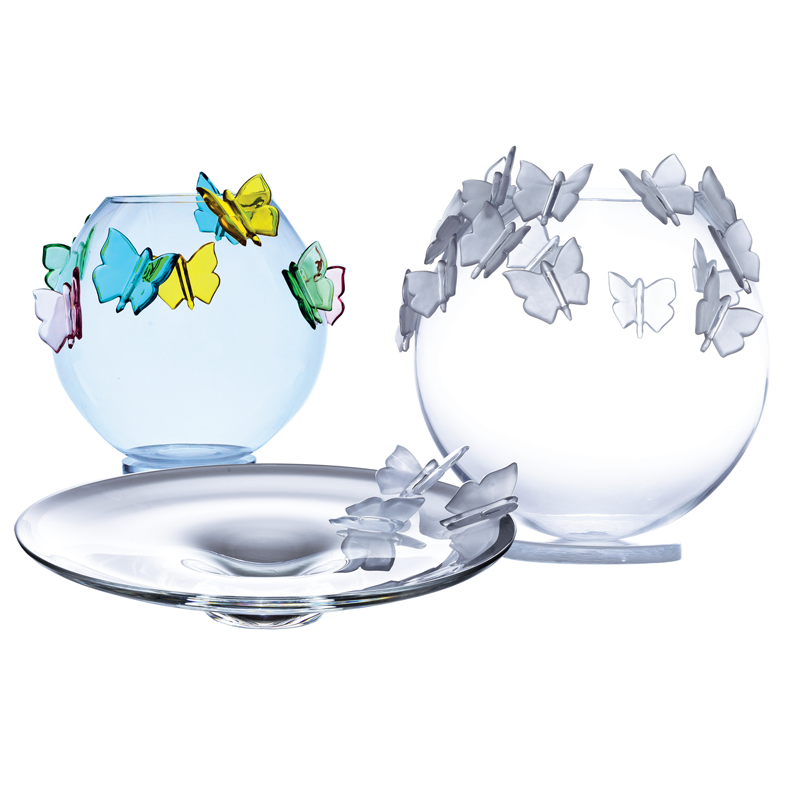 ColleVilca Butterfly Vaso Piccolo cristallo trasparente