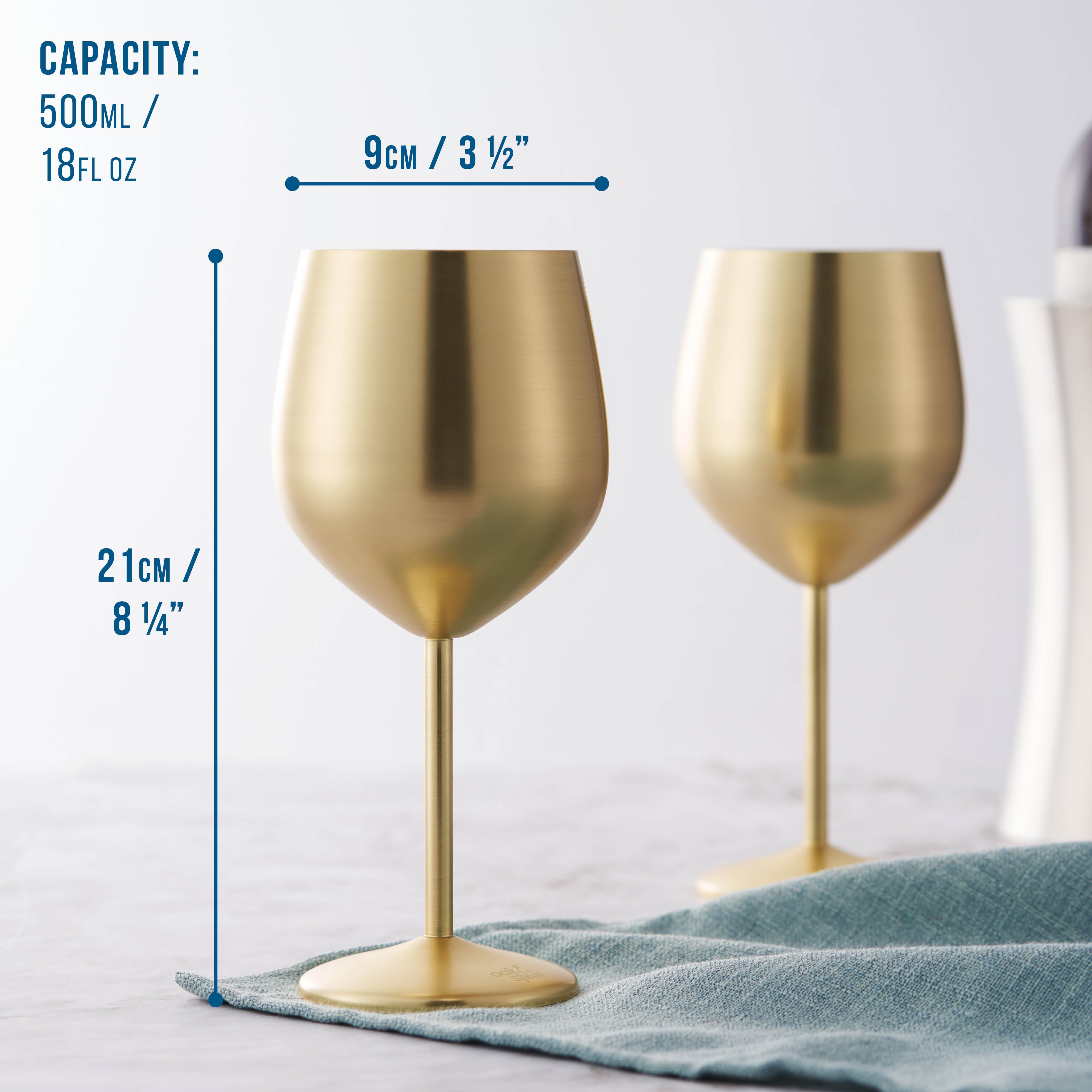 Oak & Steel Wine Glasses Calice Vino Oro Opaco 2 Pezzi