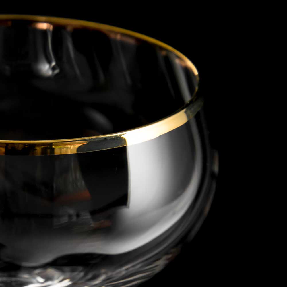 Urban Bar Gold Rim coppa champagne cristallo 21 cl 4 pezzi