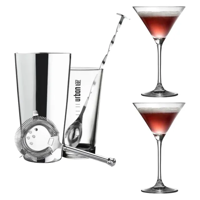 Urban Bar Cocktail Kits set shaker + 2 coppe martini