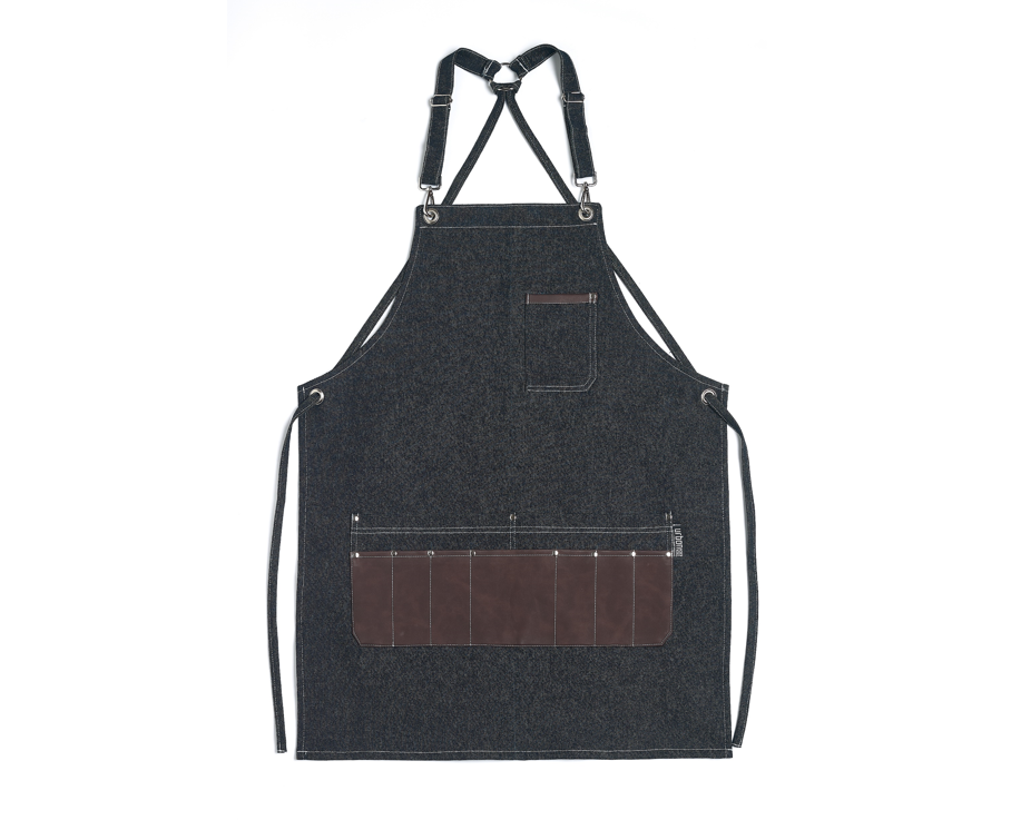 Urban Bar Accessories Grembiule Denim Dettagli Pelle II