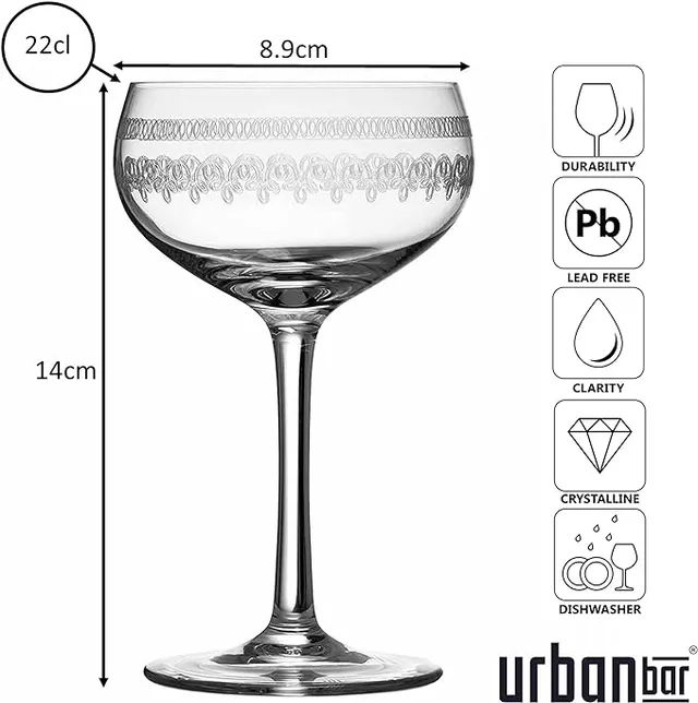 Urban Bar 1910 coppa champagne 21cl cristallo vintage