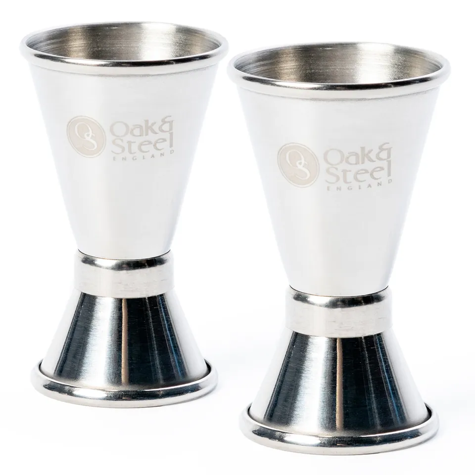 Oak & Steel jigger doppio acciaio cocktail 2 pezzi