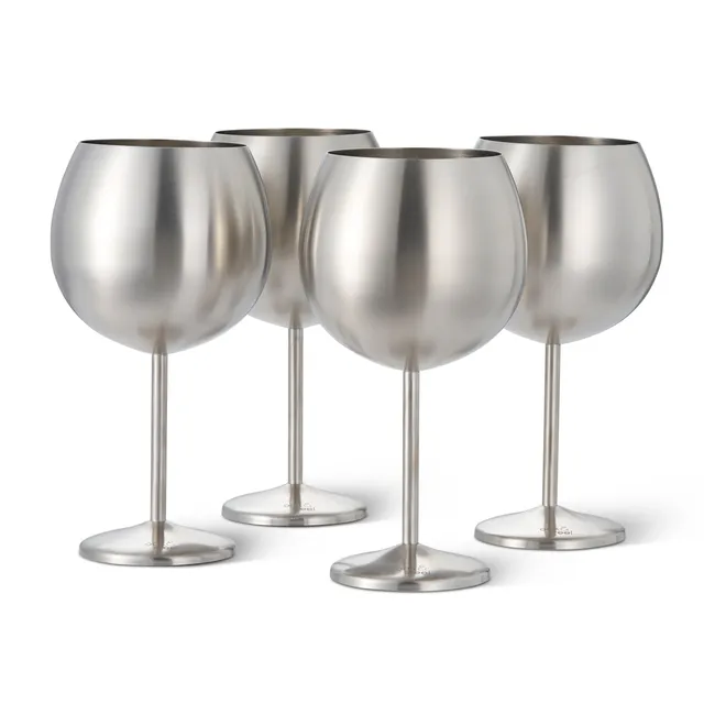 OS Oak & Steel Gin Glasses bicchieri gin argento 4 pezzi