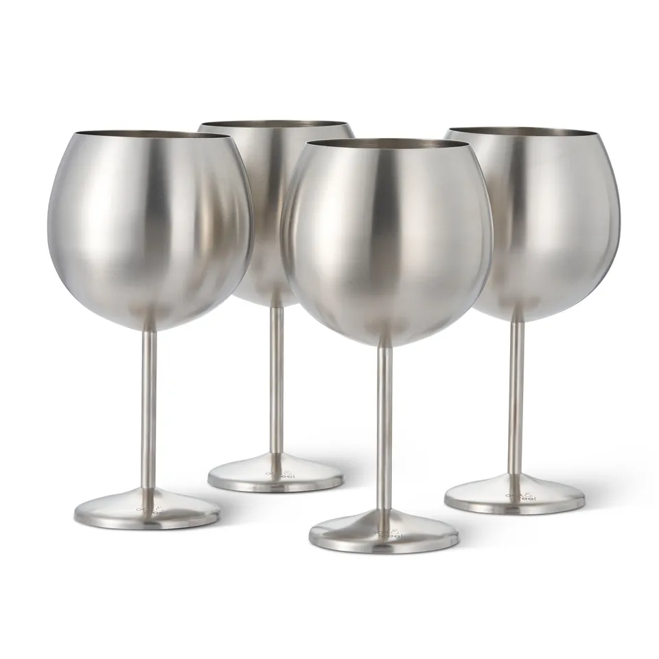 OS Oak & Steel Gin Glasses bicchieri gin argento 4 pezzi