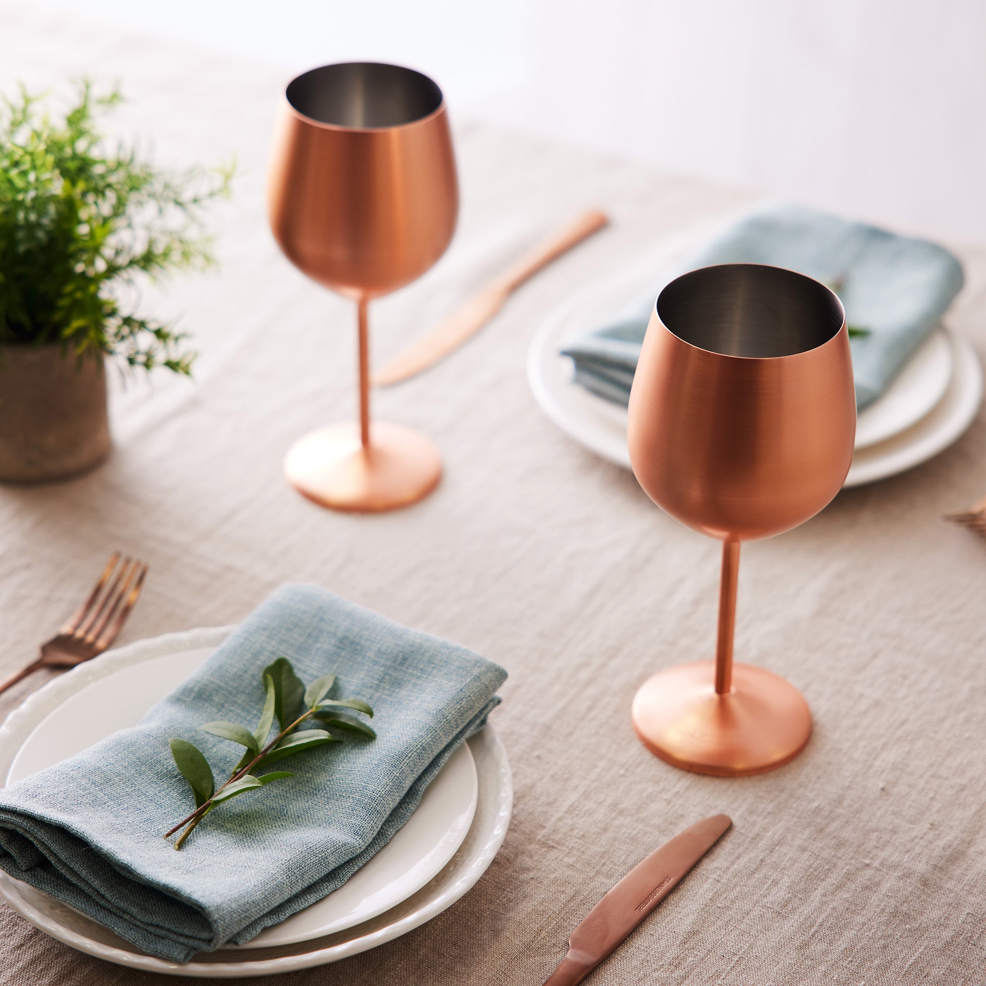 OS Oak & Steel Wine Glasses calici vino oro rosa opaco 4 pezzi