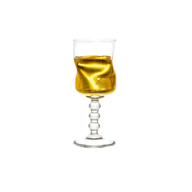 Cristalleria ColleVilca Table Mida calice acqua foglia oro 17,9 cm
