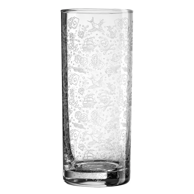Urban Bar Tattoo Highball Bicchiere 30cl Vetro Tatuaggi