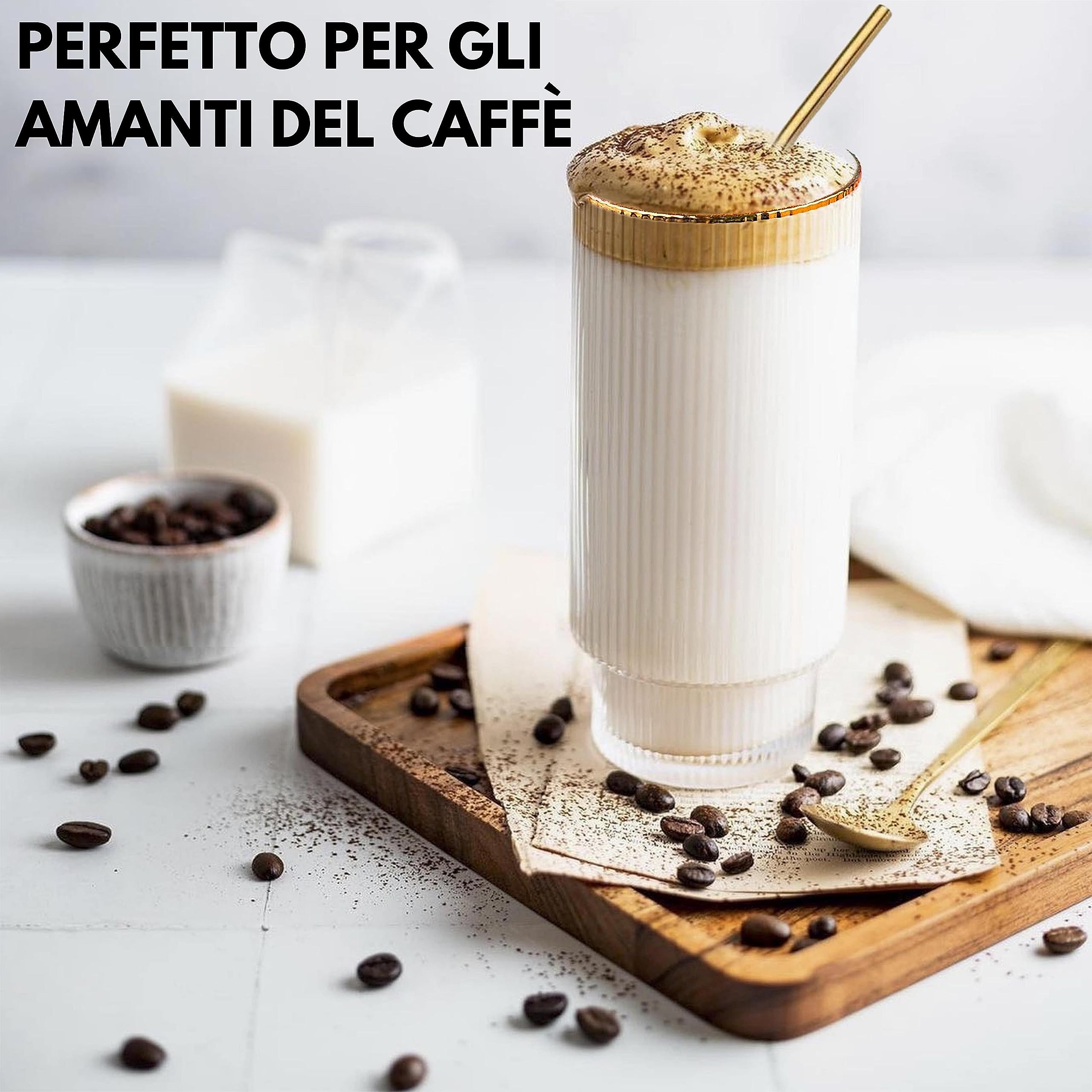 VEMACITY Gin Glasses Bicchiere Gin Tonic Set 2 Bordi Oro