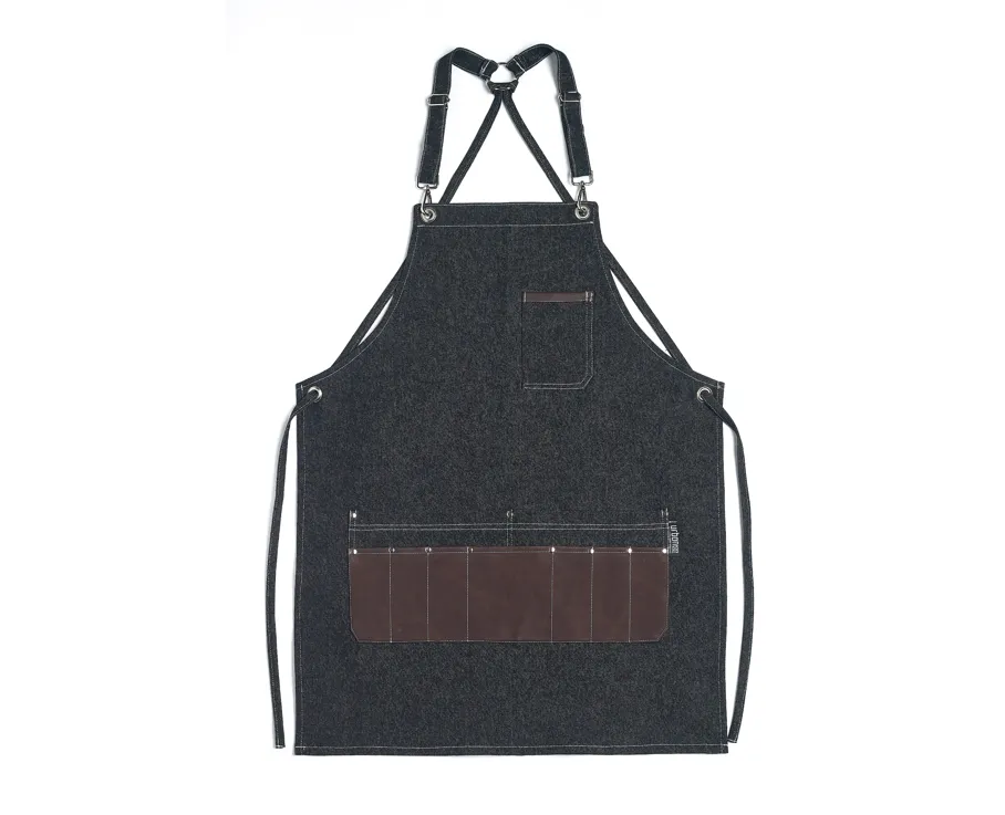 Urban Bar Accessories Grembiule Denim Dettagli Pelle II