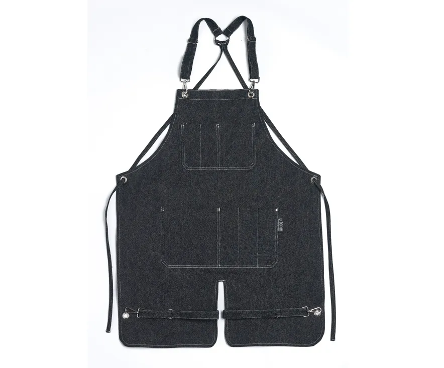 Urban Bar Grembiule Denim Tascone Kangaroo Blu Unisex