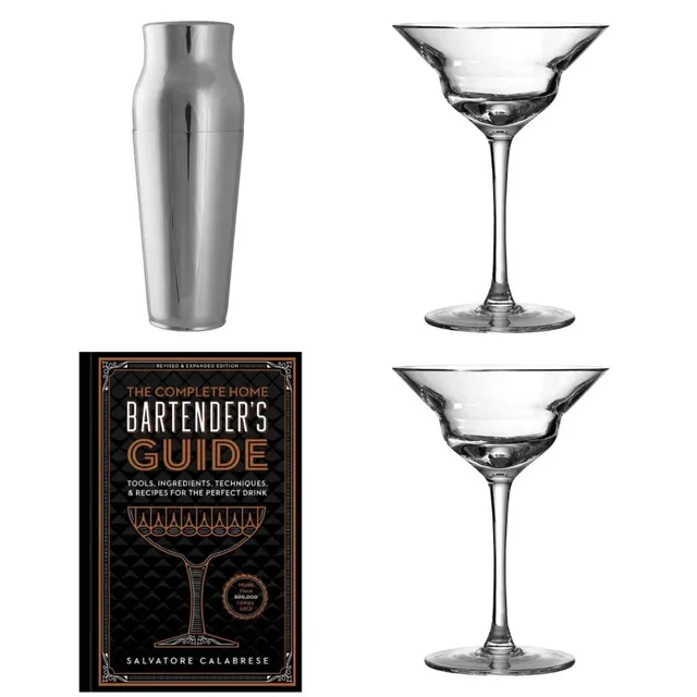 Urban Bar Calabrese set cocktail con guida e bicchieri martini