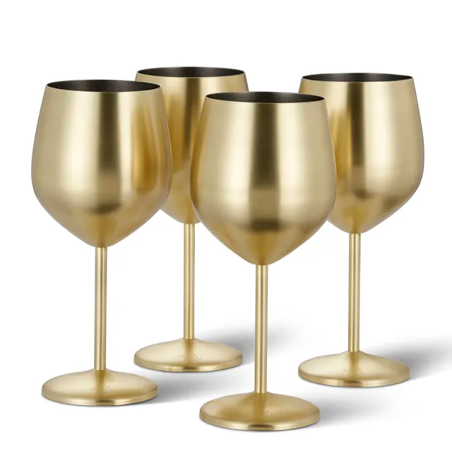 Oak & Steel Wine Glasses Calice Vino Oro Opaco 2 Pezzi
