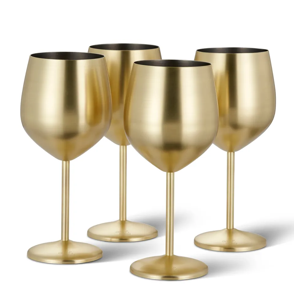 Oak & Steel Wine Glasses Calice Vino Oro Opaco 2 Pezzi