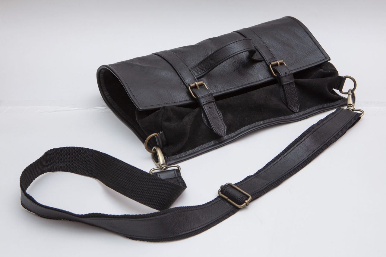 Urban Bar Accessories Leather Tool Bag Roll Up Black pelle