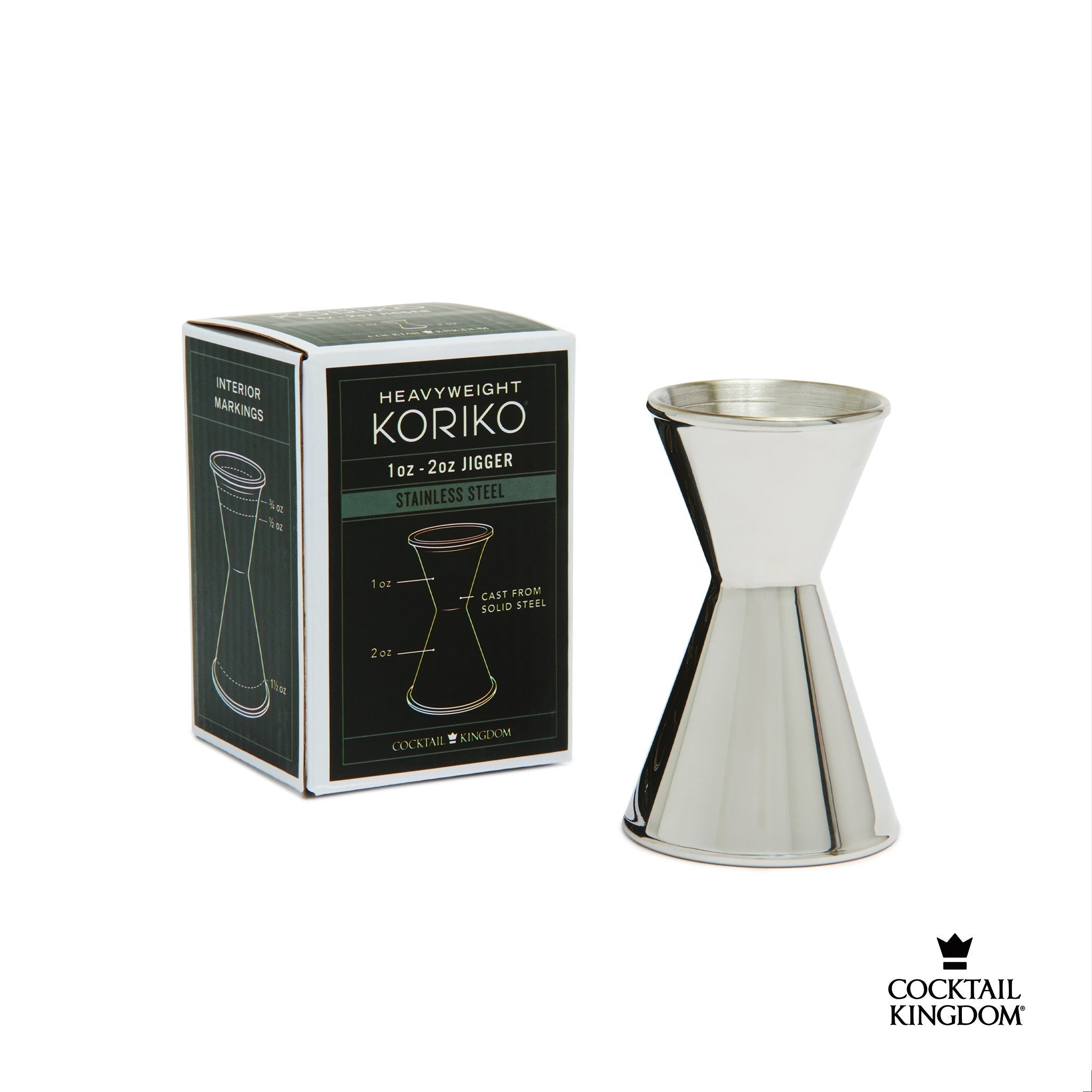 Cocktail Kingdom Koriko jigger dosatore 1oz/2oz inox