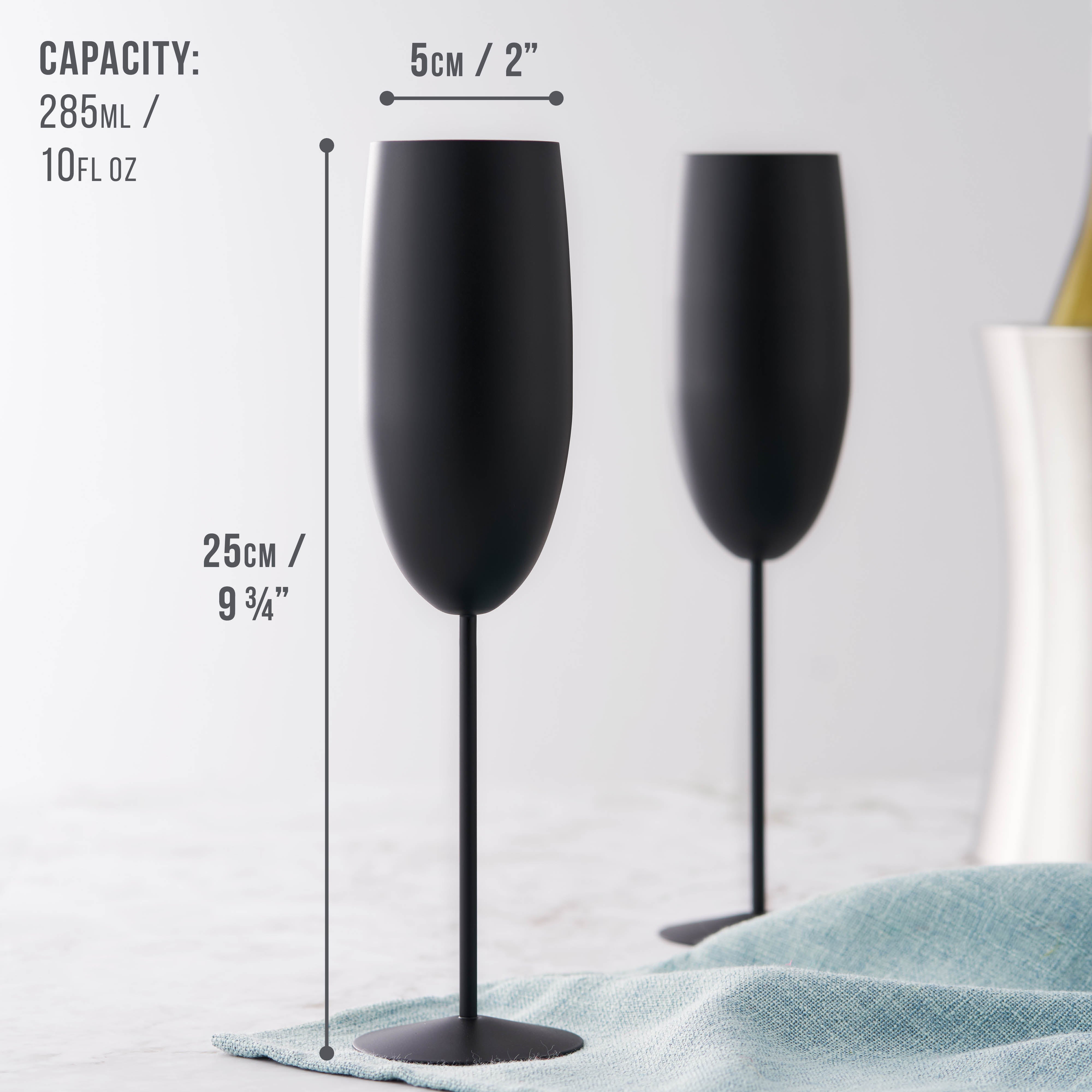 OS Oak & Steel Flutes flute champagne 4 pezzi nero opaco