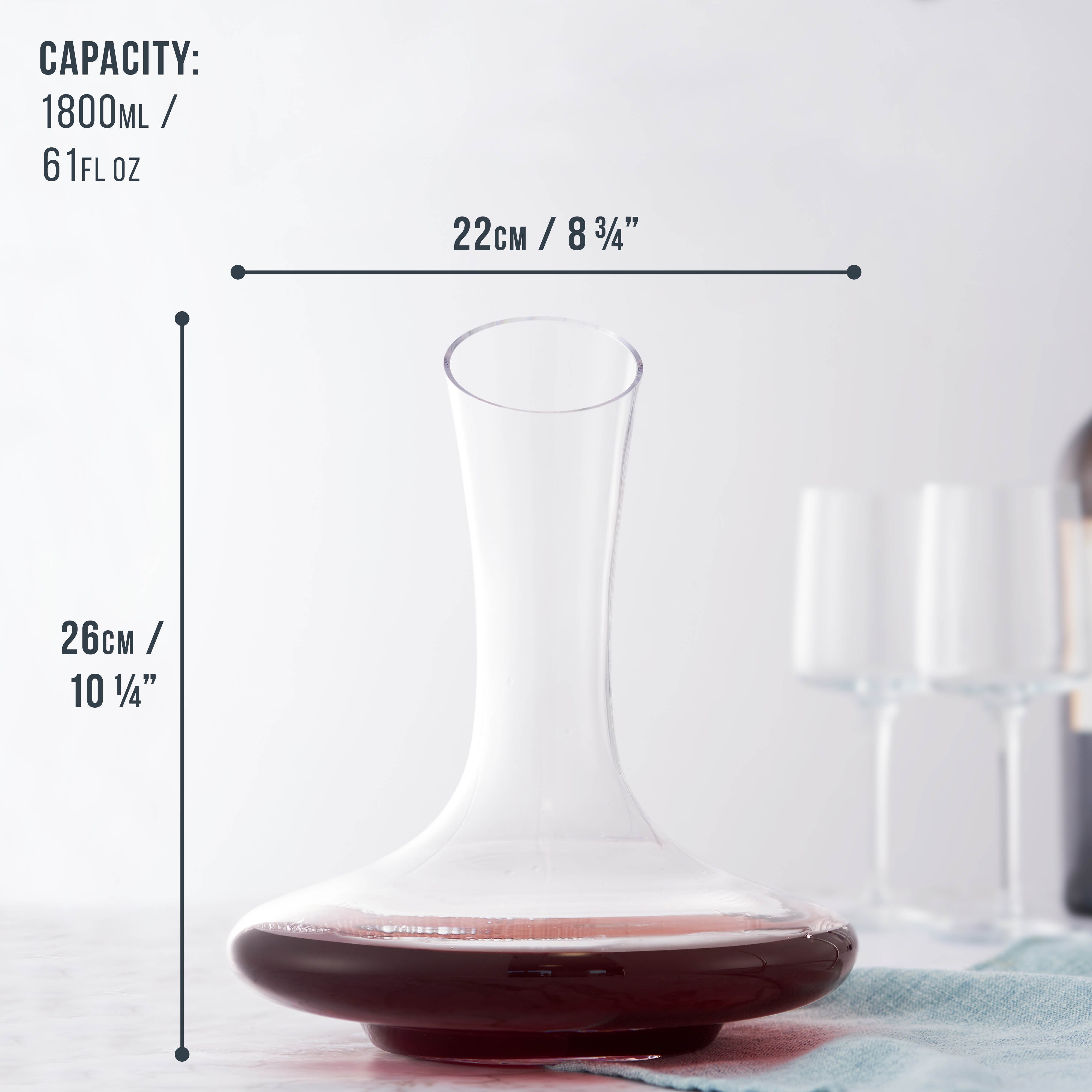 Oak & Steel Decanter Vino Cristallo Set Aerazione