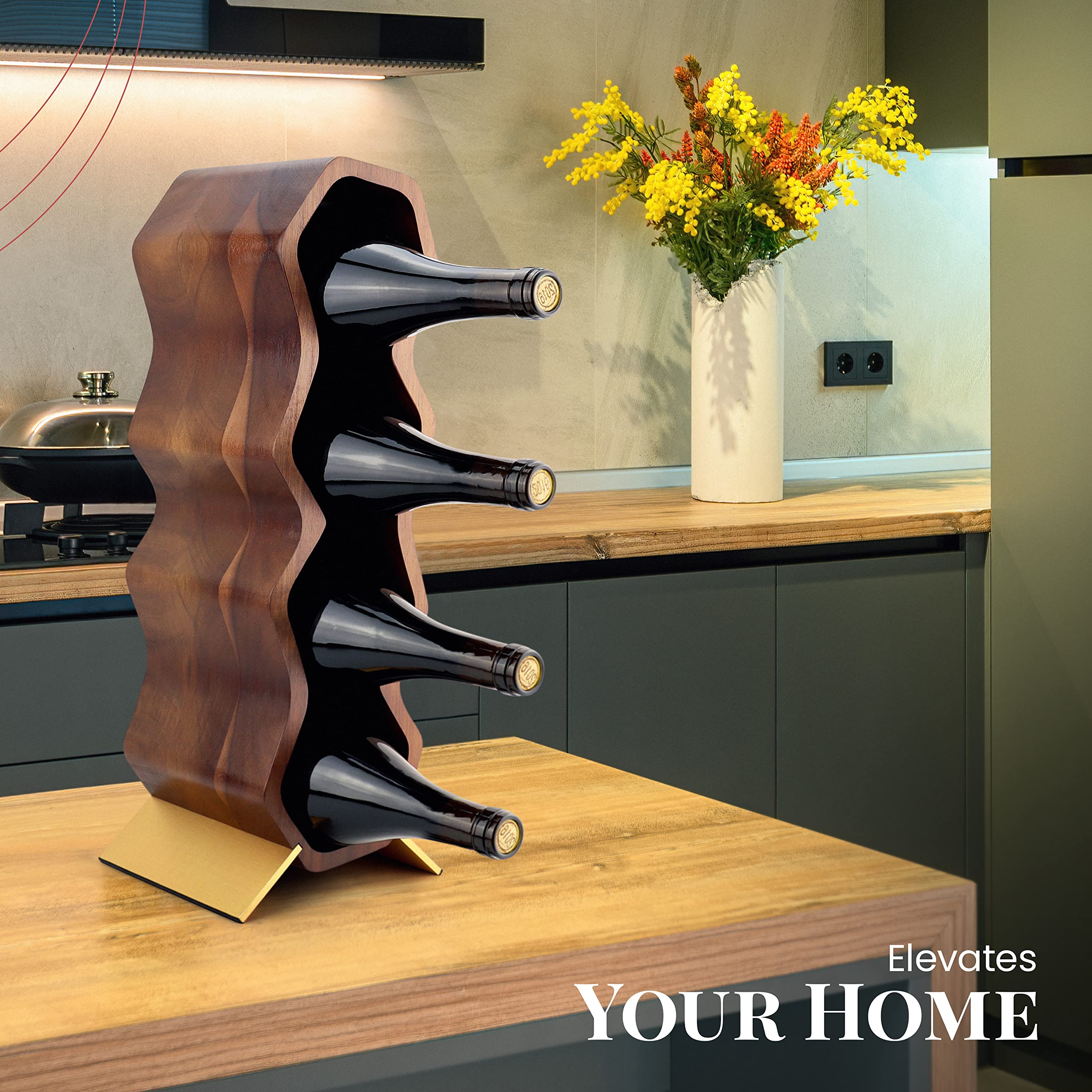 Gusto Nostro Wooden Wine Rack portabottiglie 7 bottiglie acacia