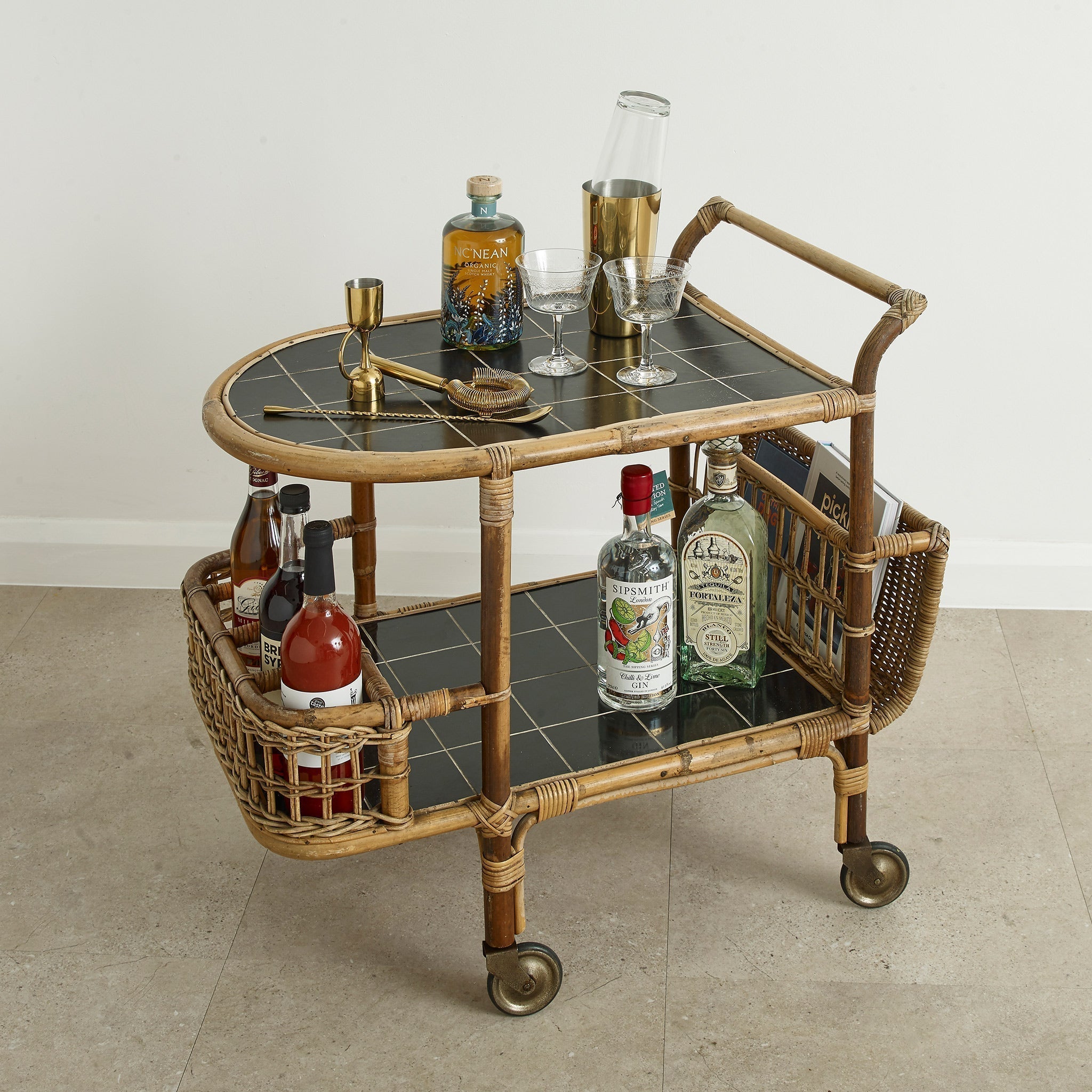 Urban Bar Vintage carrello bar bamboo Tiki