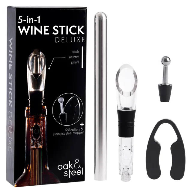 OS Oak & Steel Wine & dine essentials set vino 5 pezzi acciaio