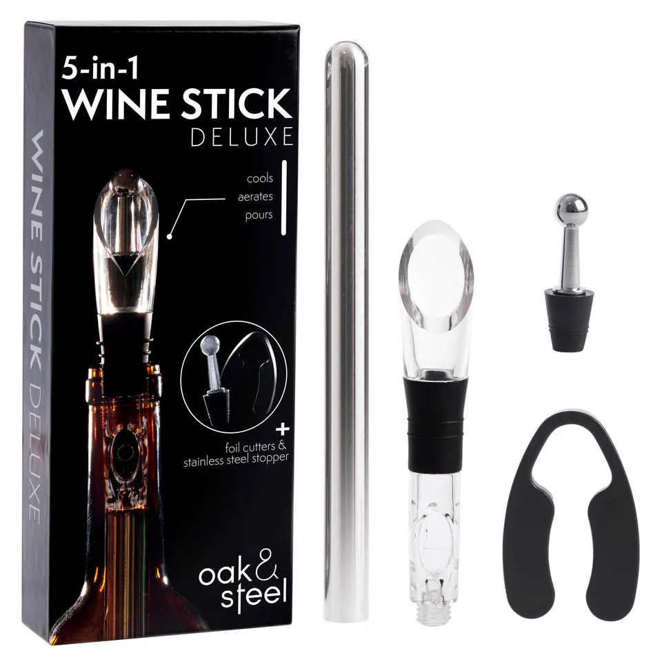 OS Oak & Steel Wine & dine essentials set vino 5 pezzi acciaio