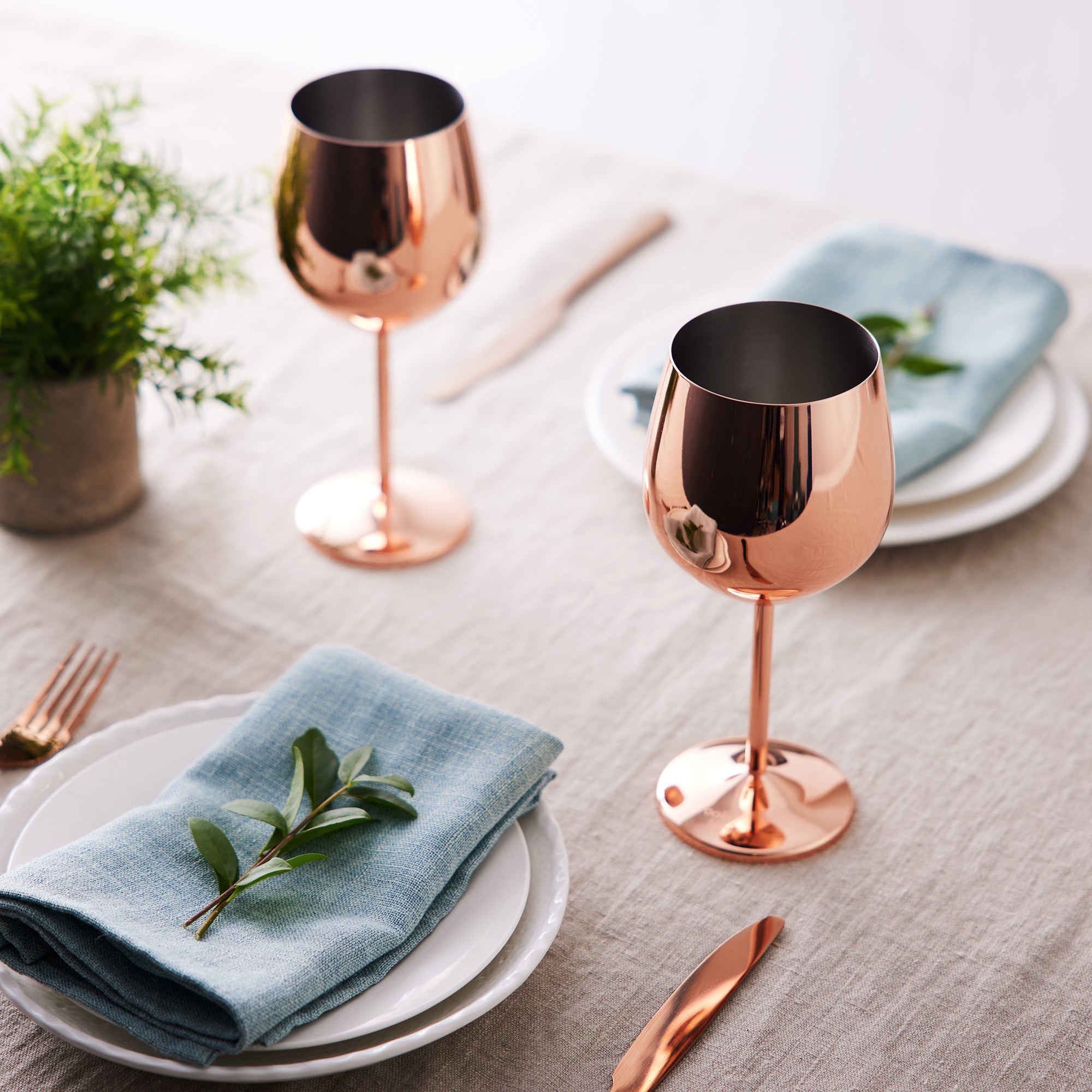 OS Oak & Steel Wine Glasses calici vino oro rosa 4 pezzi 700ml