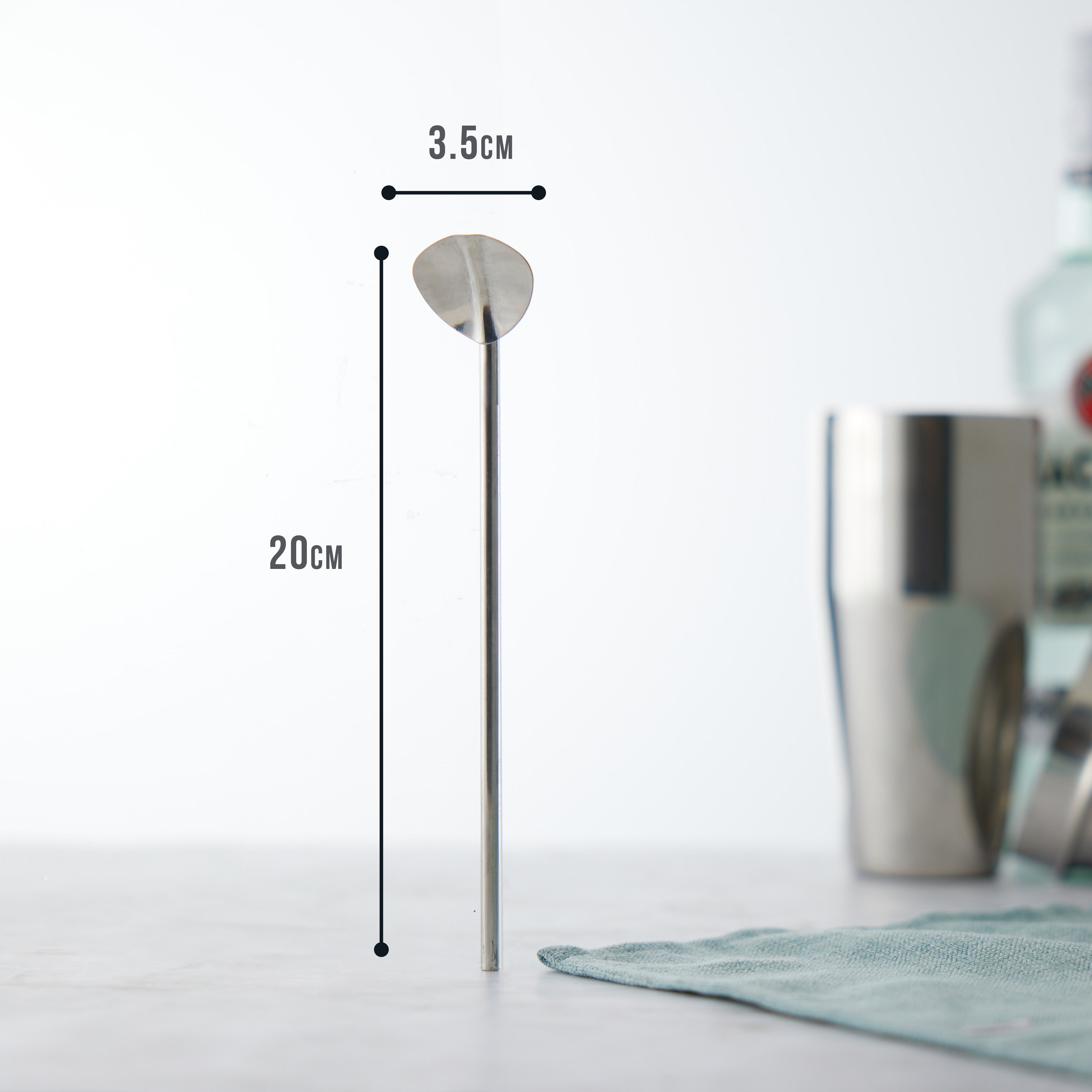 OS Oak & Steel Bar Spoon Cocktail Acciaio 20 cm 8 Pezzi