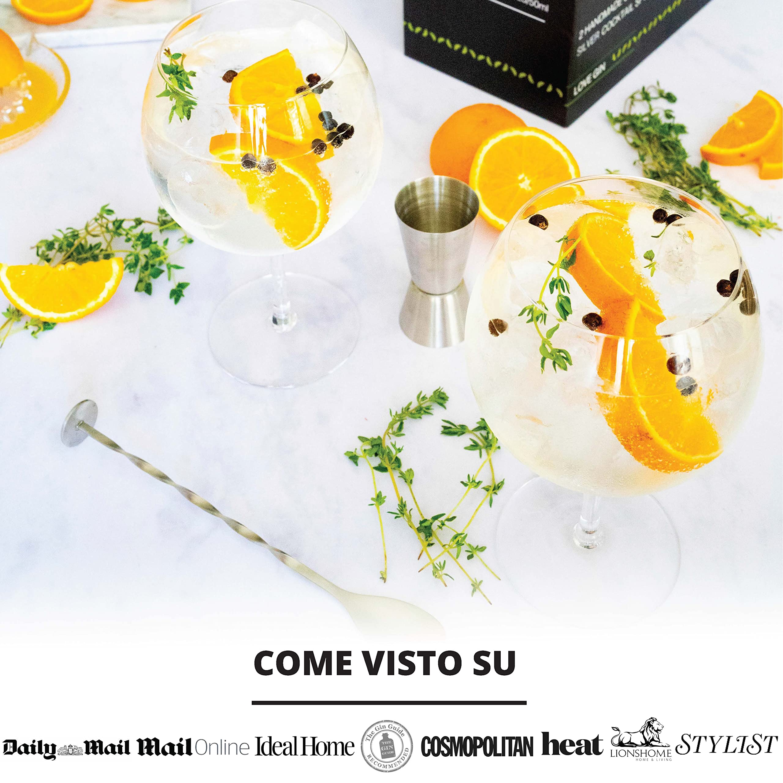 Vemacity Gin Glasses bicchieri gin 2x550 ml argento