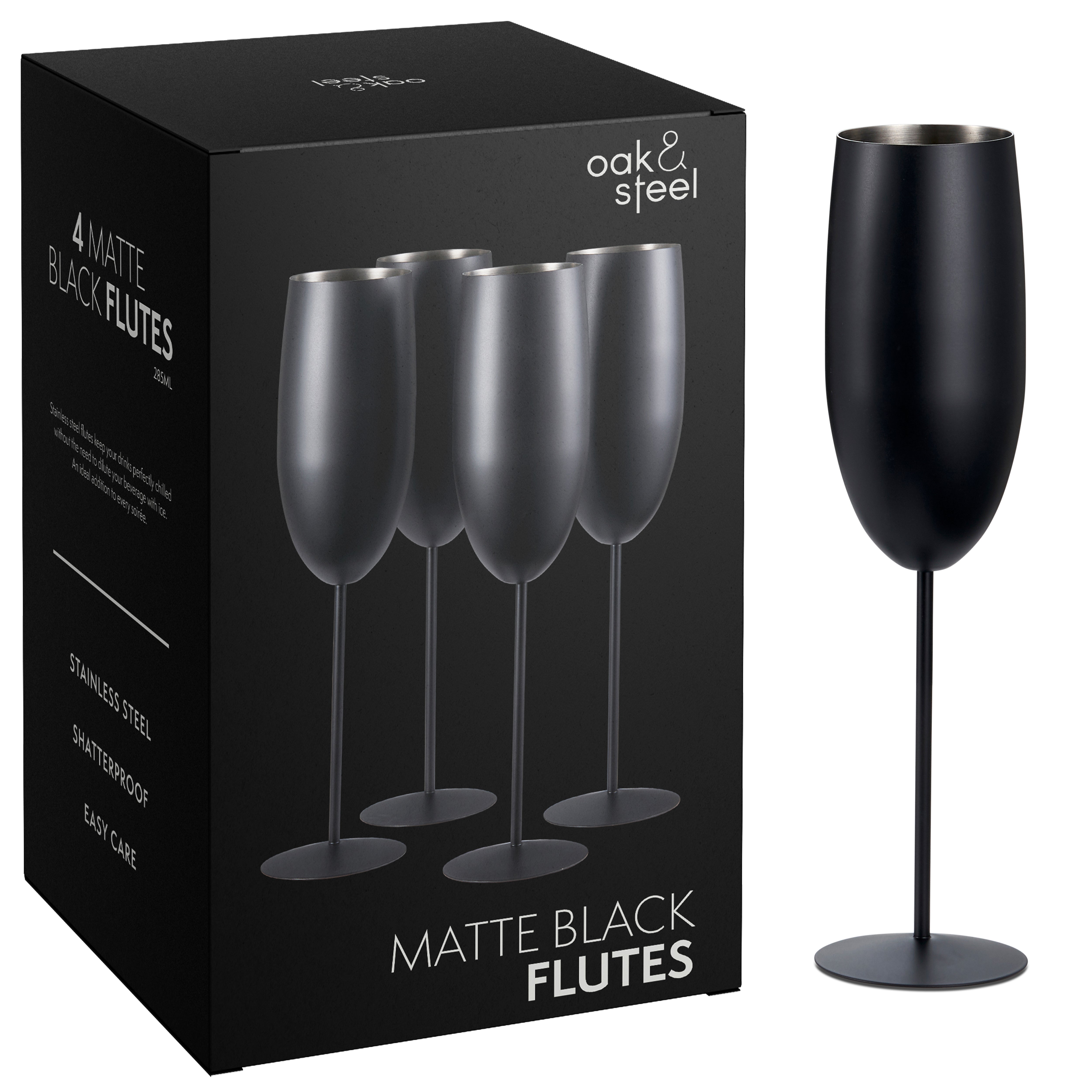 OS Oak & Steel Flutes flute champagne 4 pezzi nero opaco