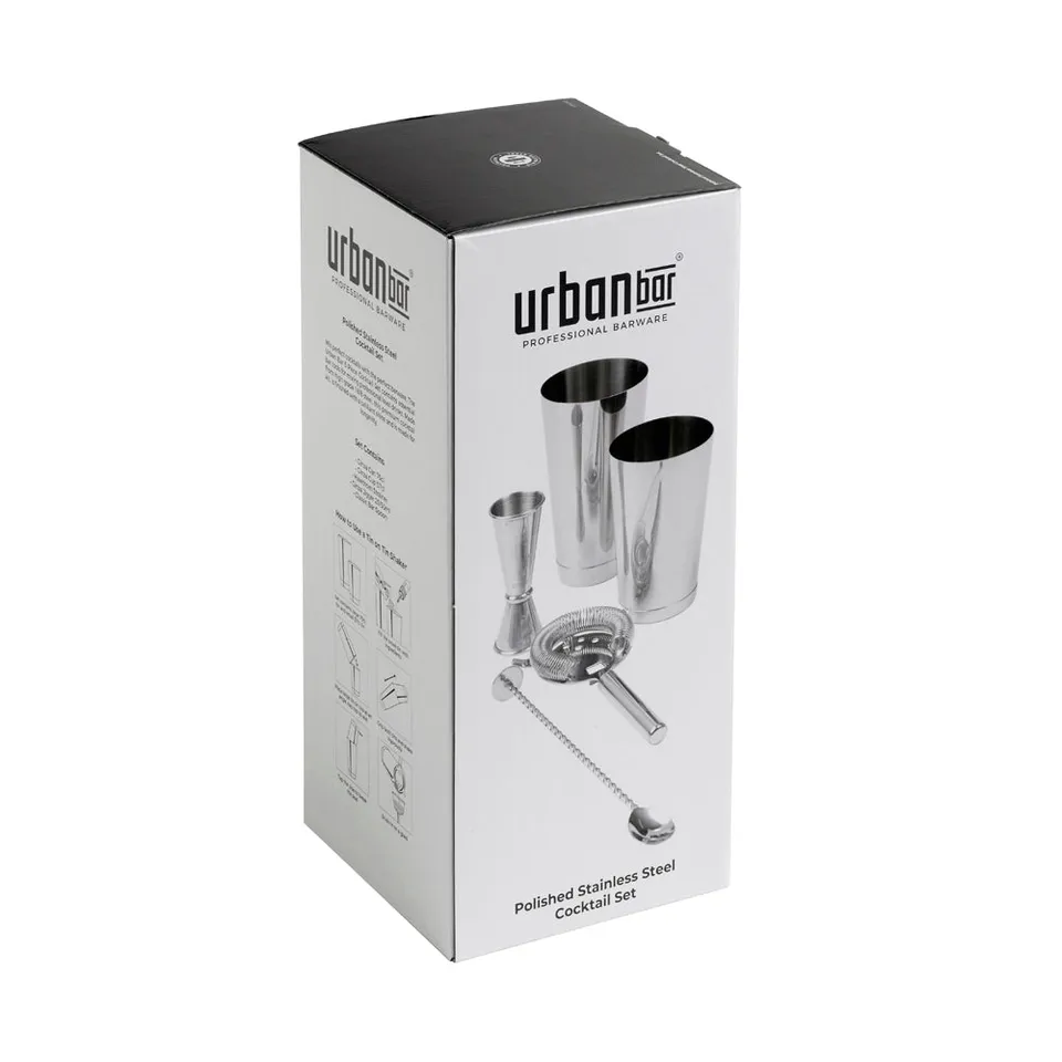 Urban Bar Cocktail Set 5 pezzi shaker acciaio