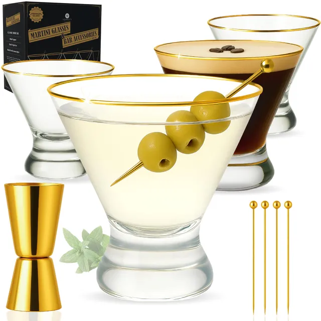VEMACITY Cocktail Glasses Martini Senza Stelo 4pz 236ml