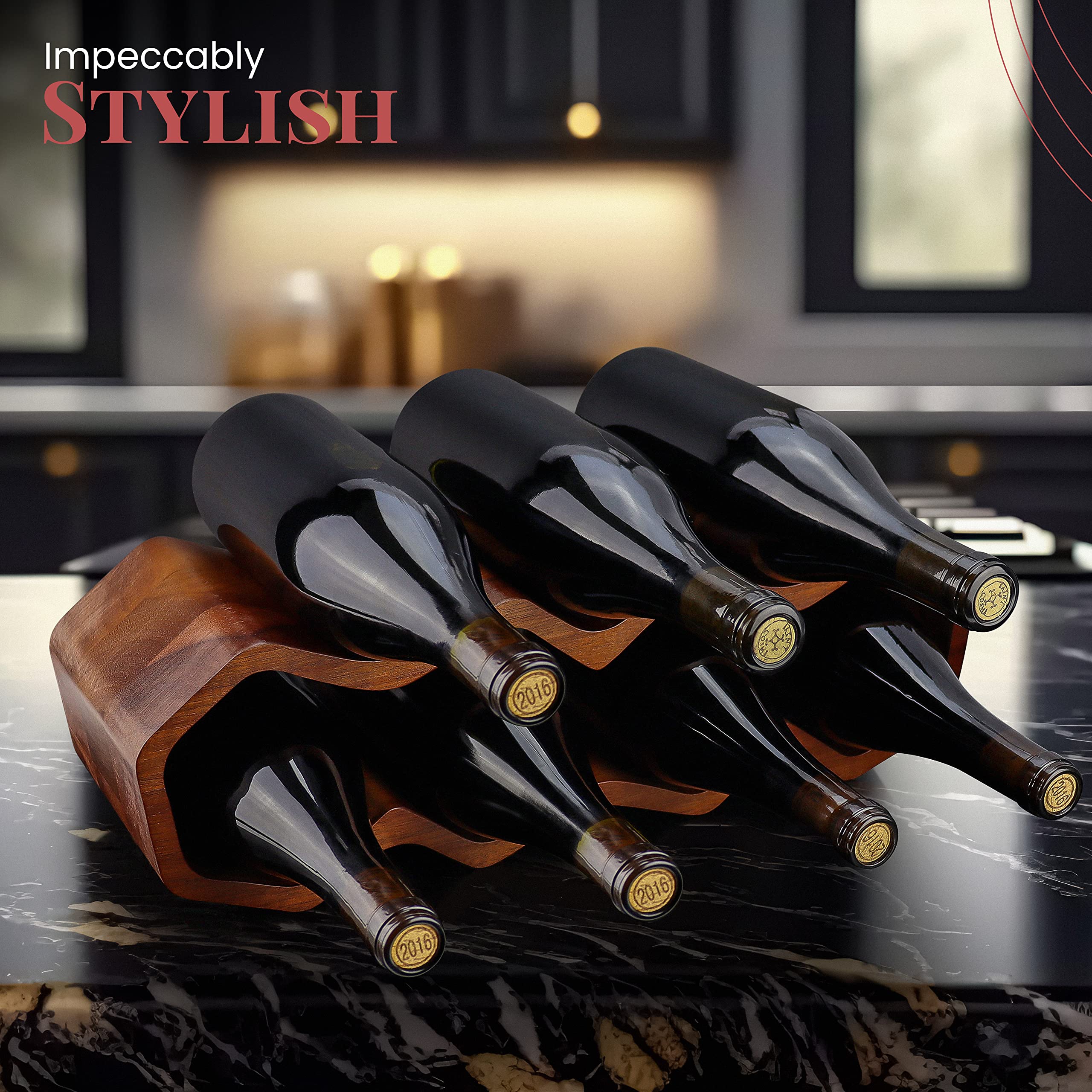 Gusto Nostro Wooden Wine Rack portabottiglie 7 bottiglie acacia