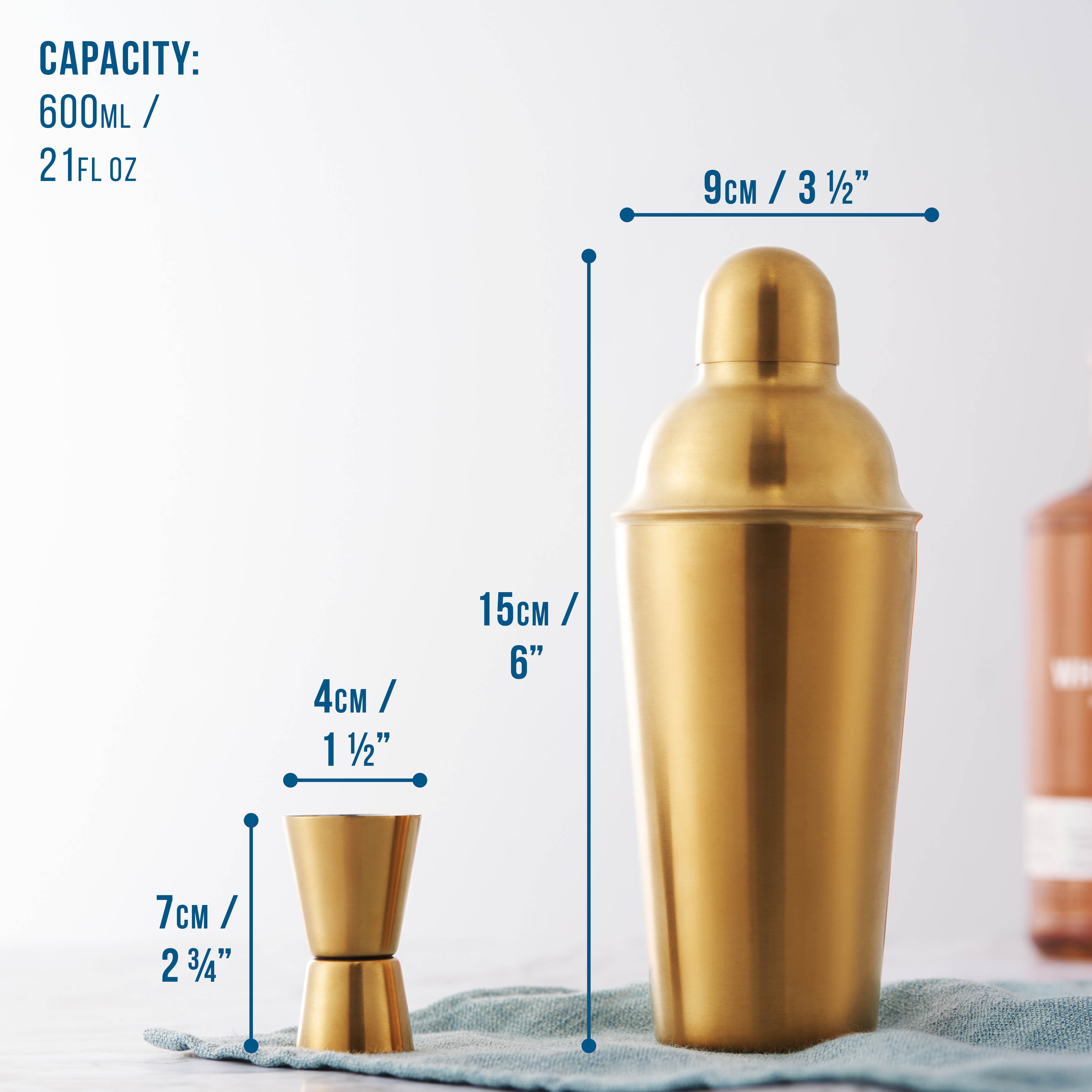 OS Oak & Steel Oro Set Cocktail Shaker Acciaio 10 Pezzi