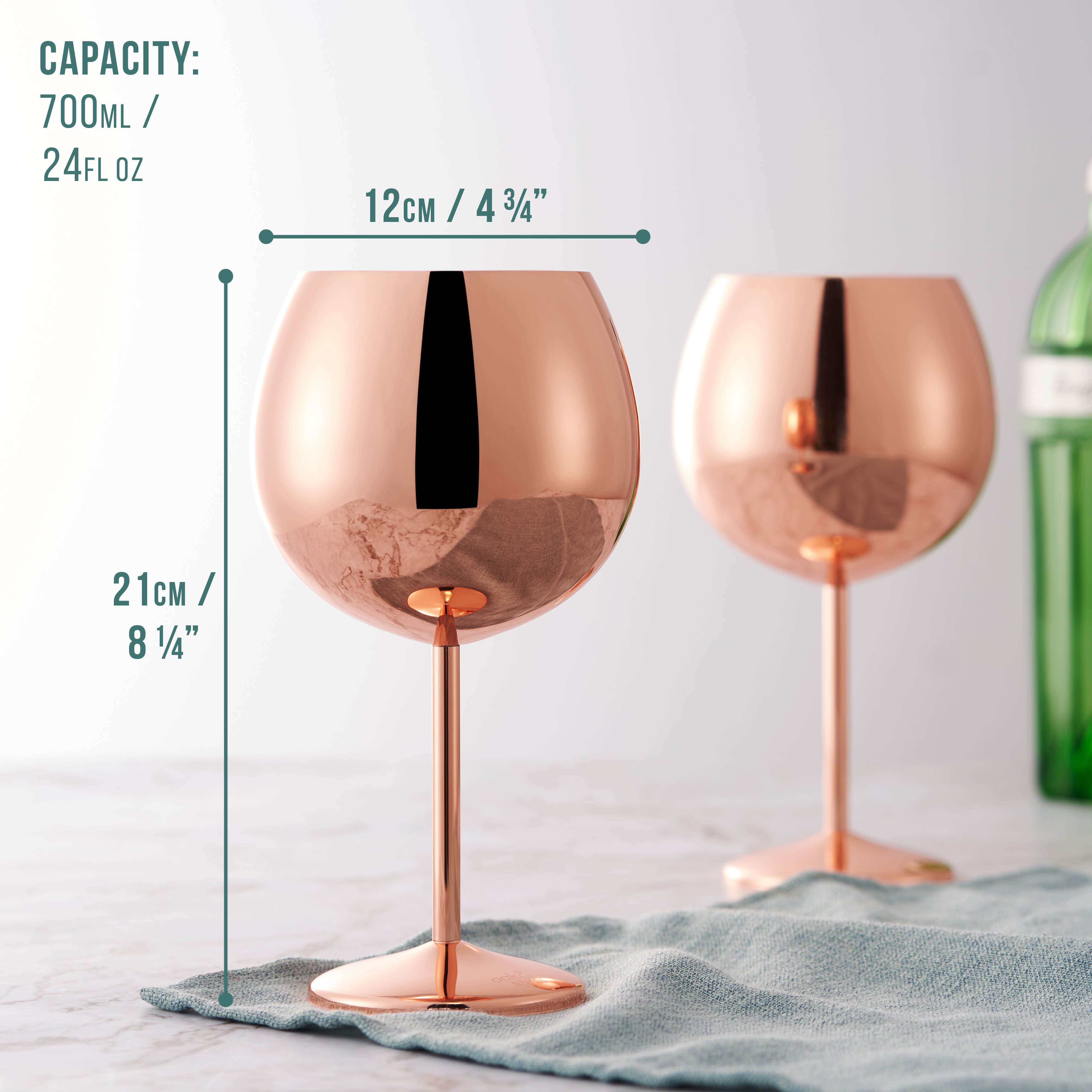 OS Oak & Steel Gin Glasses bicchieri gin oro rosa 4 pezzi 700ml
