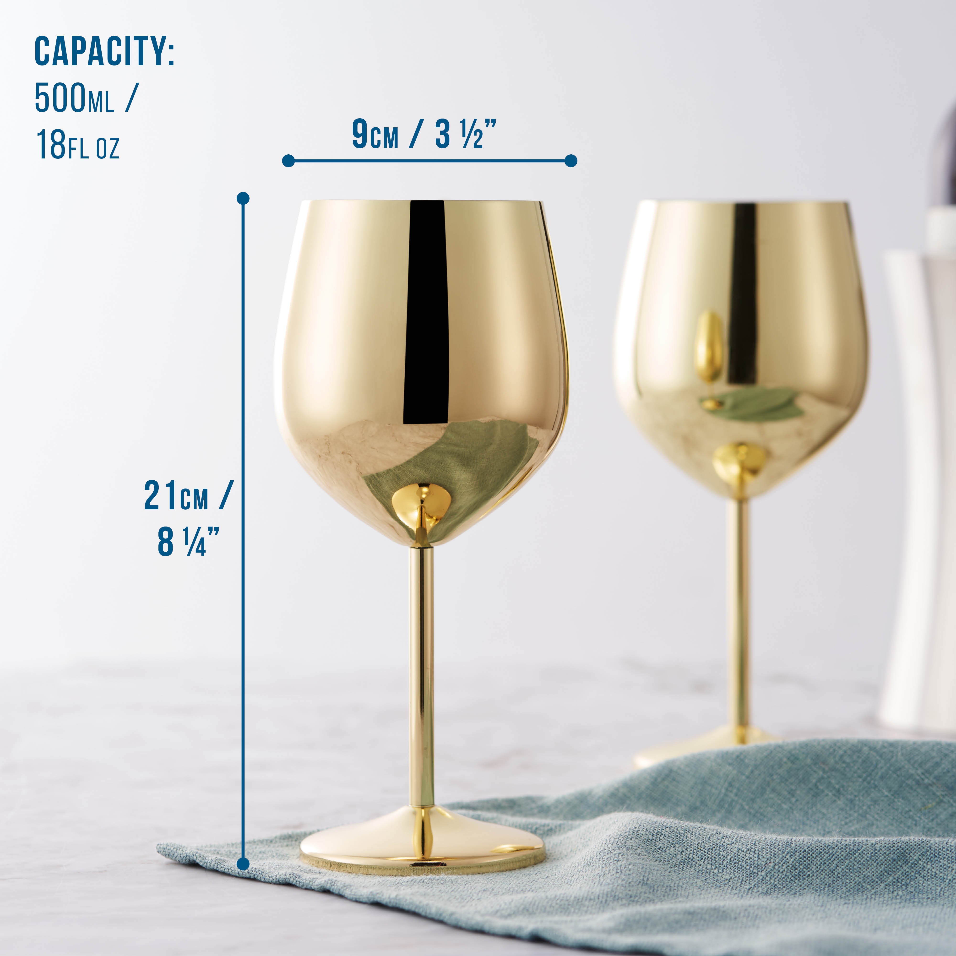 OS Oak & Steel Wine Glasses calici vino oro 4 pezzi
