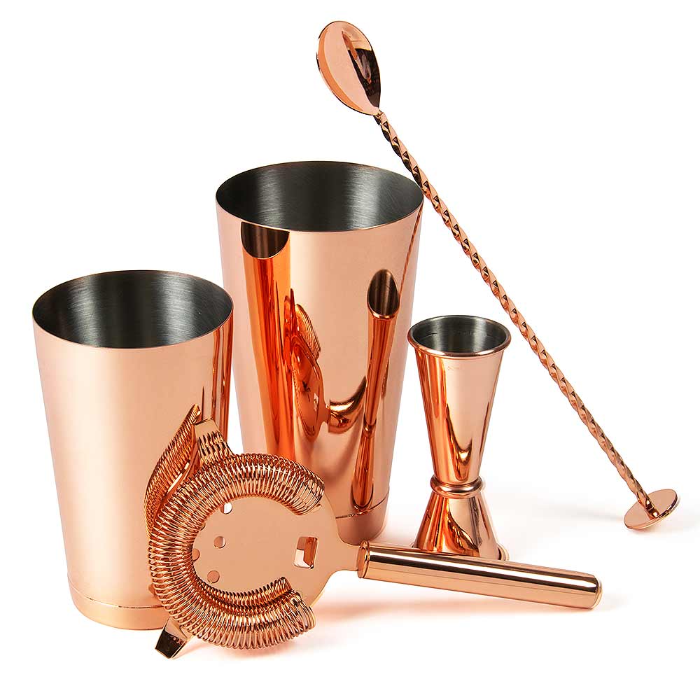 Urban Bar Cocktail Kits set cocktail rame 5 pezzi acciaio