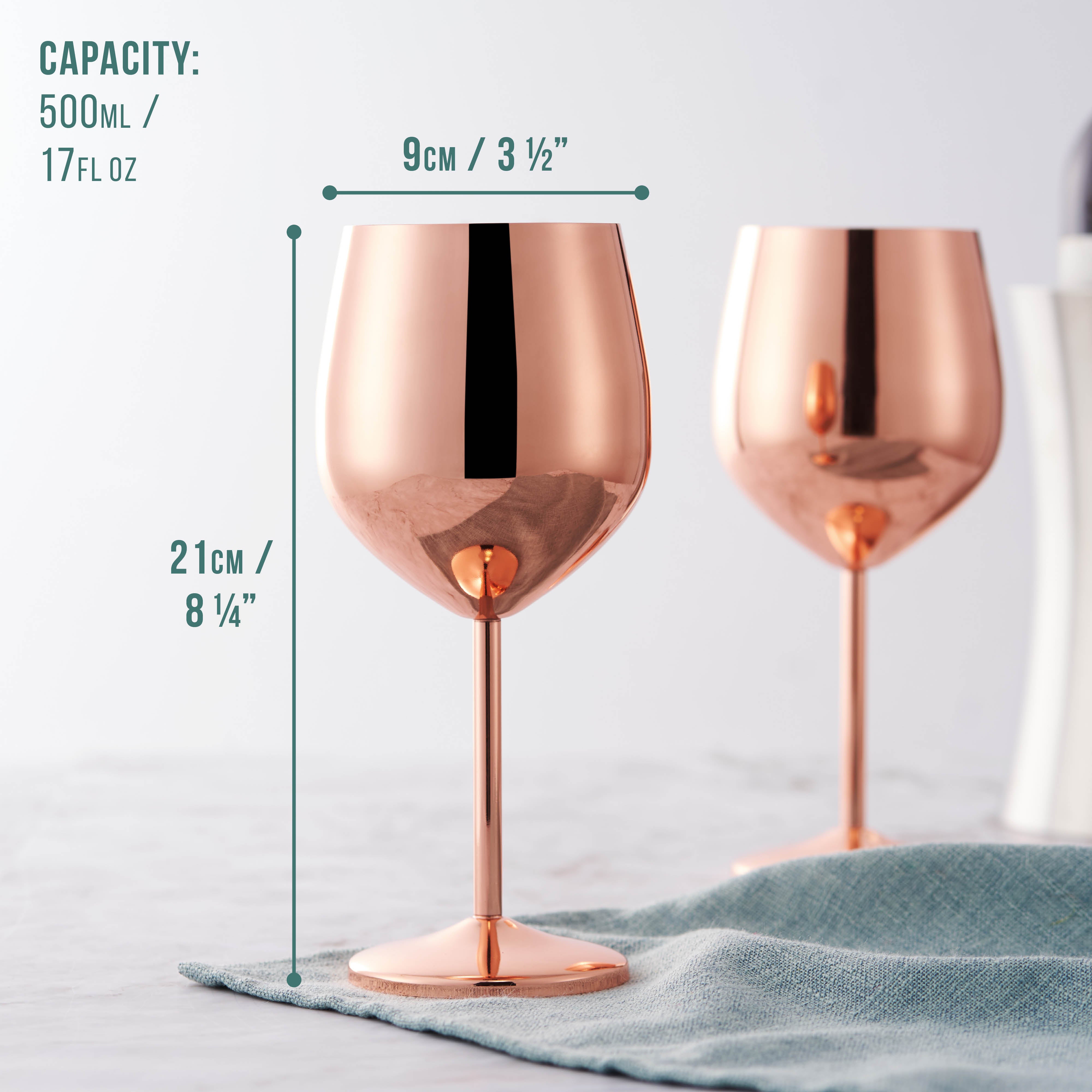 OS Oak & Steel Wine Glasses calici vino oro rosa 4 pezzi 700ml