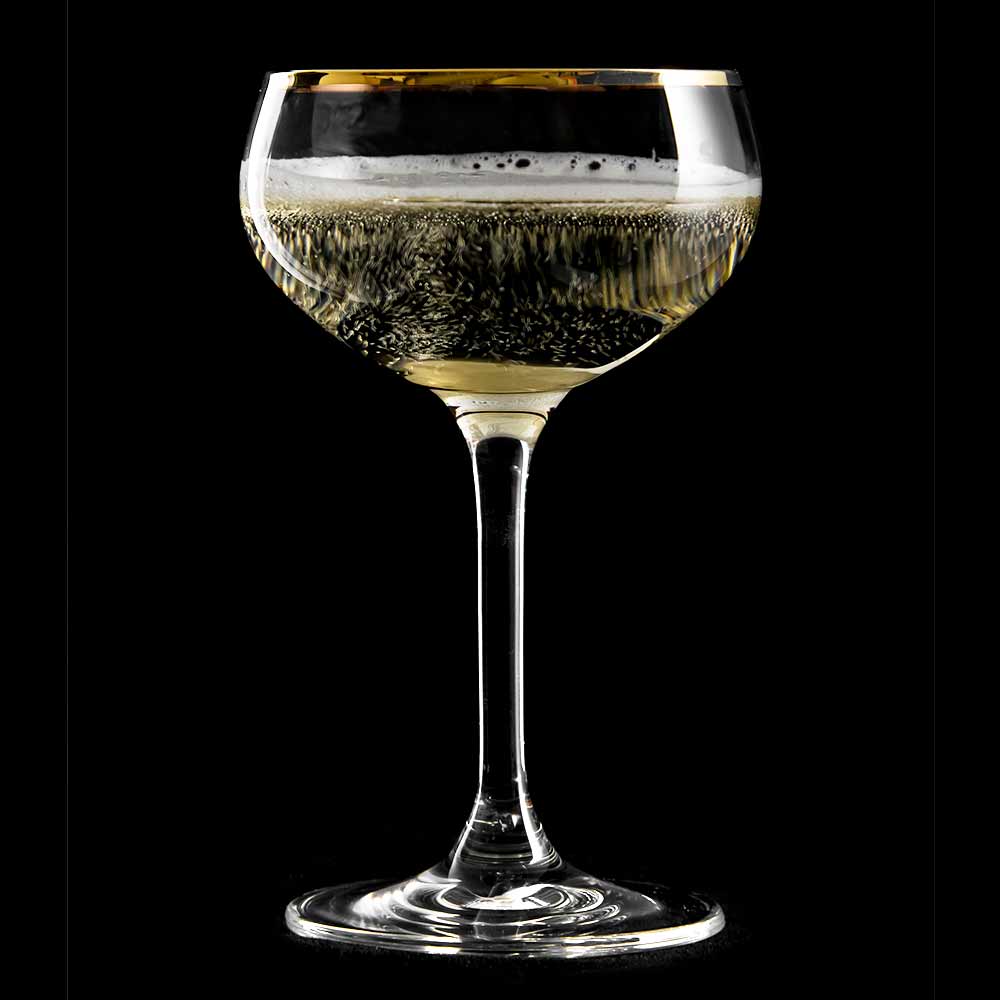Urban Bar Gold Rim coppa champagne cristallo 21 cl 4 pezzi