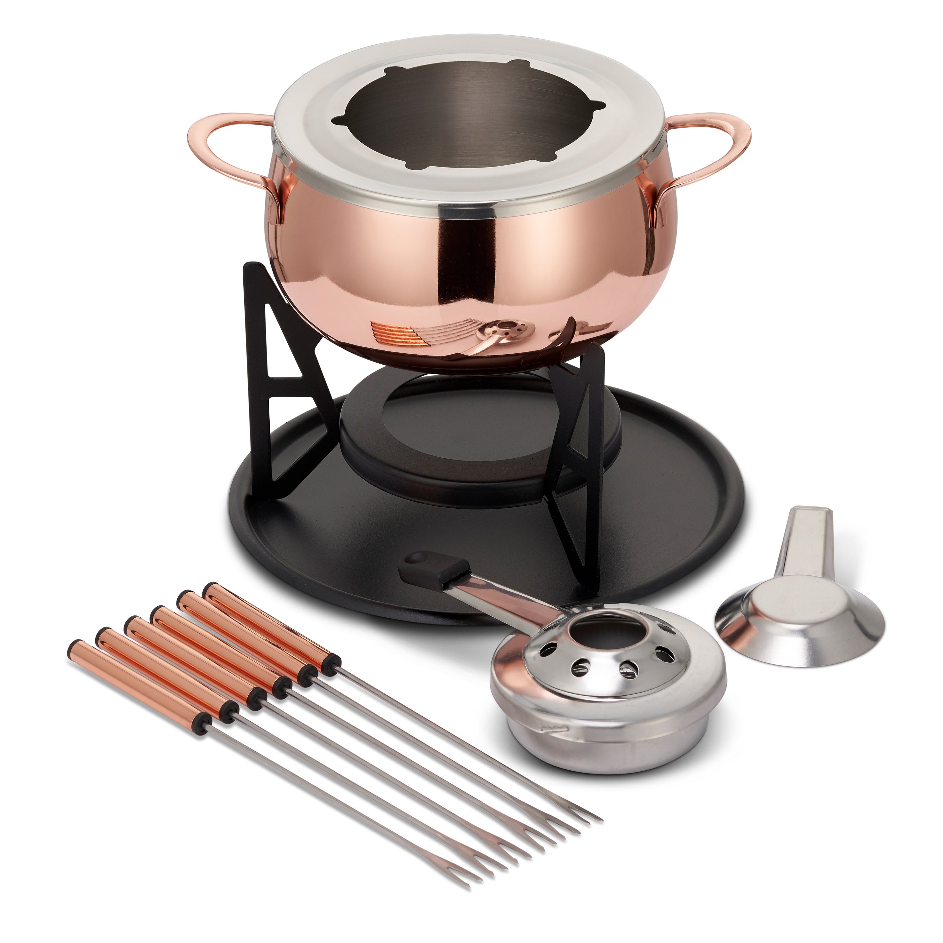 OS Oak & Steel Fondue set fonduta oro rosa acciaio
