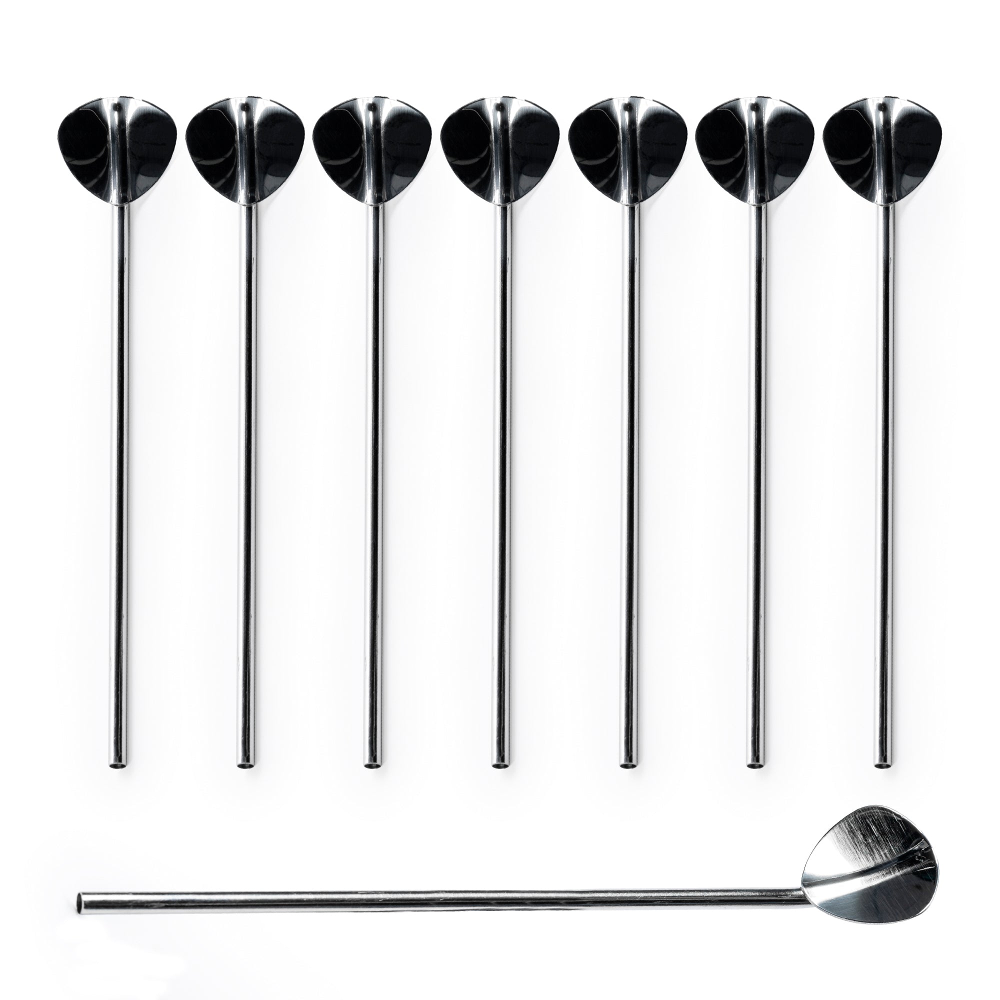 OS Oak & Steel Bar Spoon Cocktail Acciaio 20 cm 8 Pezzi
