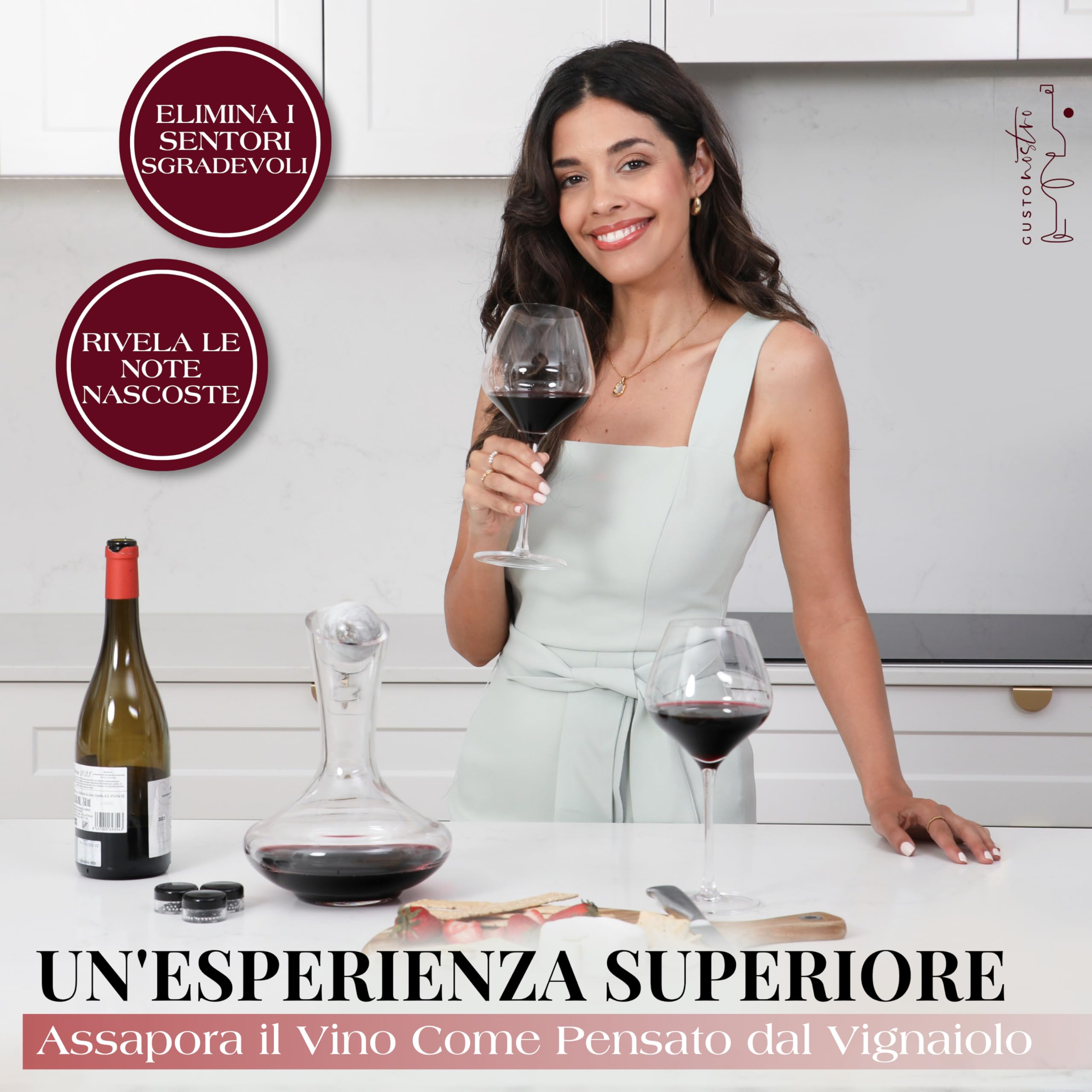 Gusto Nostro Wine Decanters decanter 750 ml tappo marmo