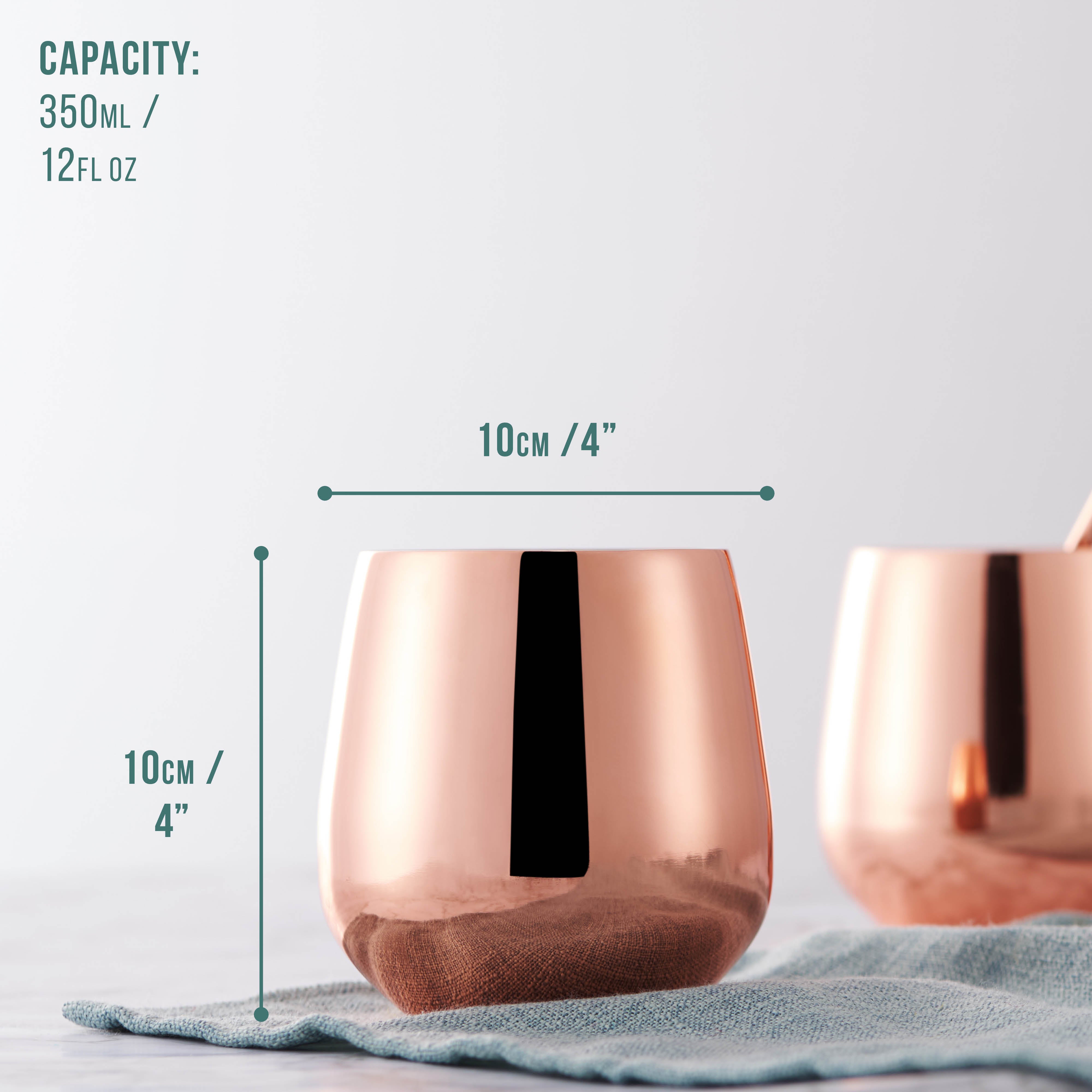 Oak & Steel Tumblers bicchieri acciaio 4 pezzi oro rosa 350 ml