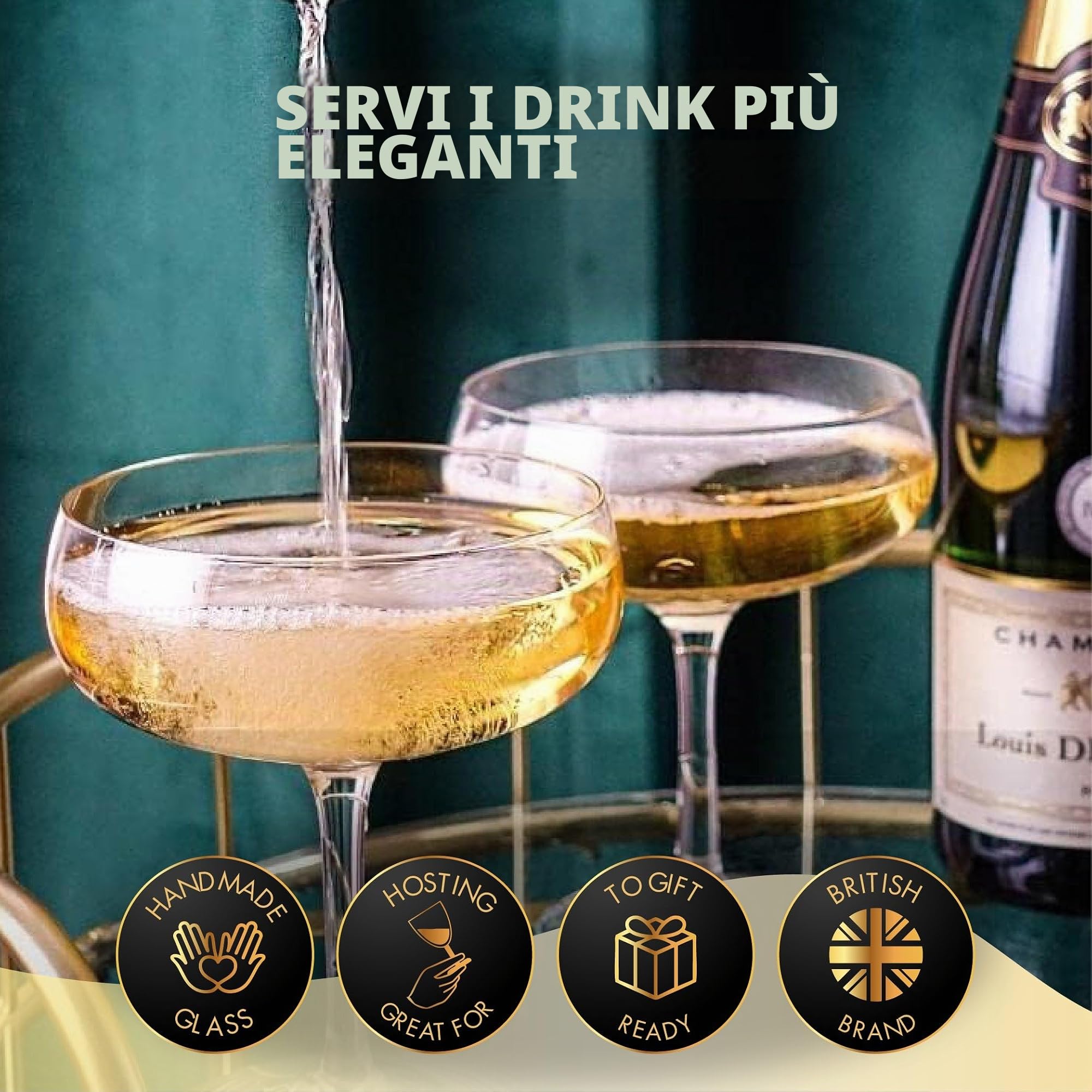 Vemacity Cocktail Glasses coppa cocktail 2 pz 280 ml cristallo
