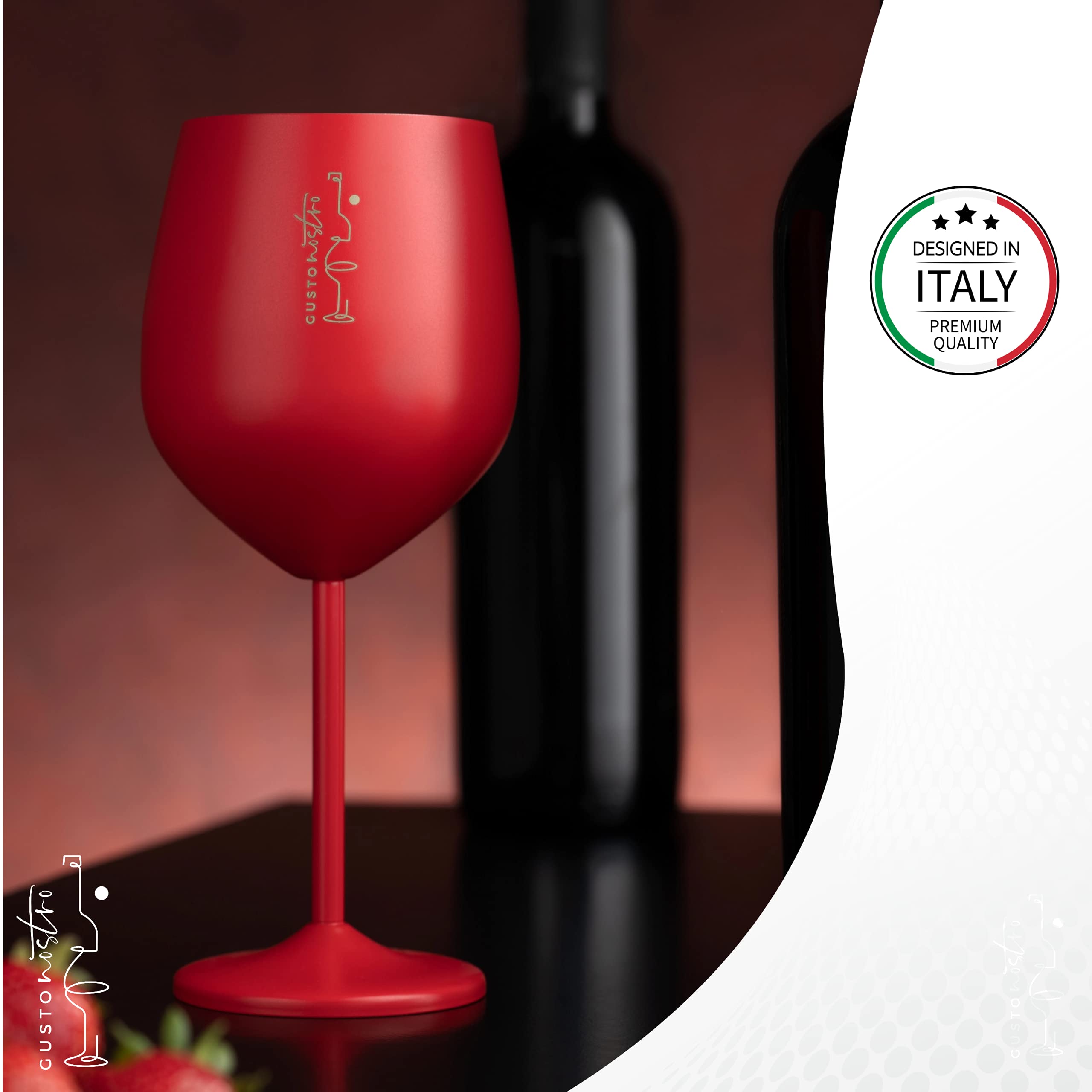 Gusto Nostro Stainless Calice Vino Acciaio 4pz Argento